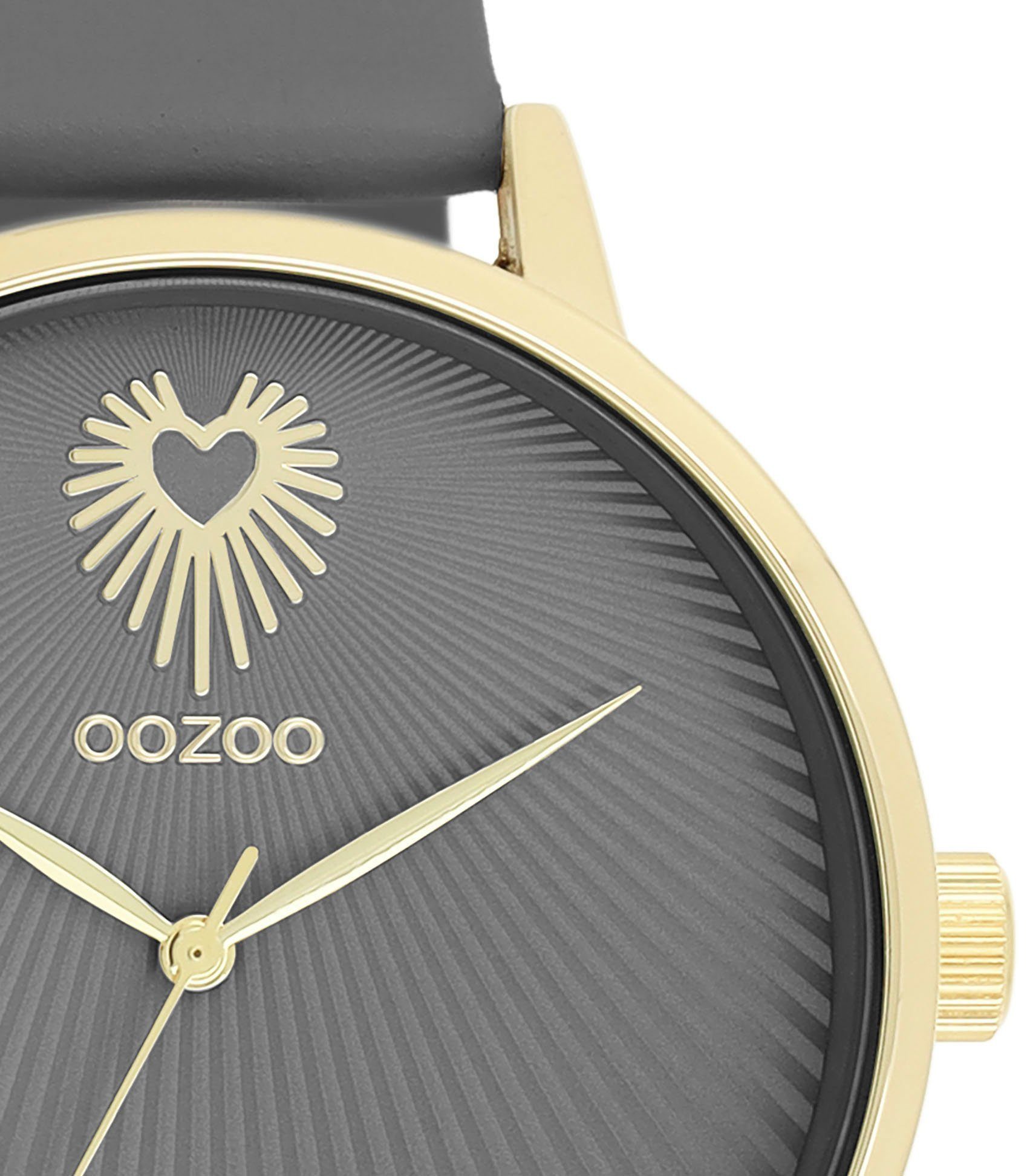 OOZOO Quarzuhr C11244, Gehäuse aus Metall, goldfarben IP-beschichtet, Ø ca.  42 mm