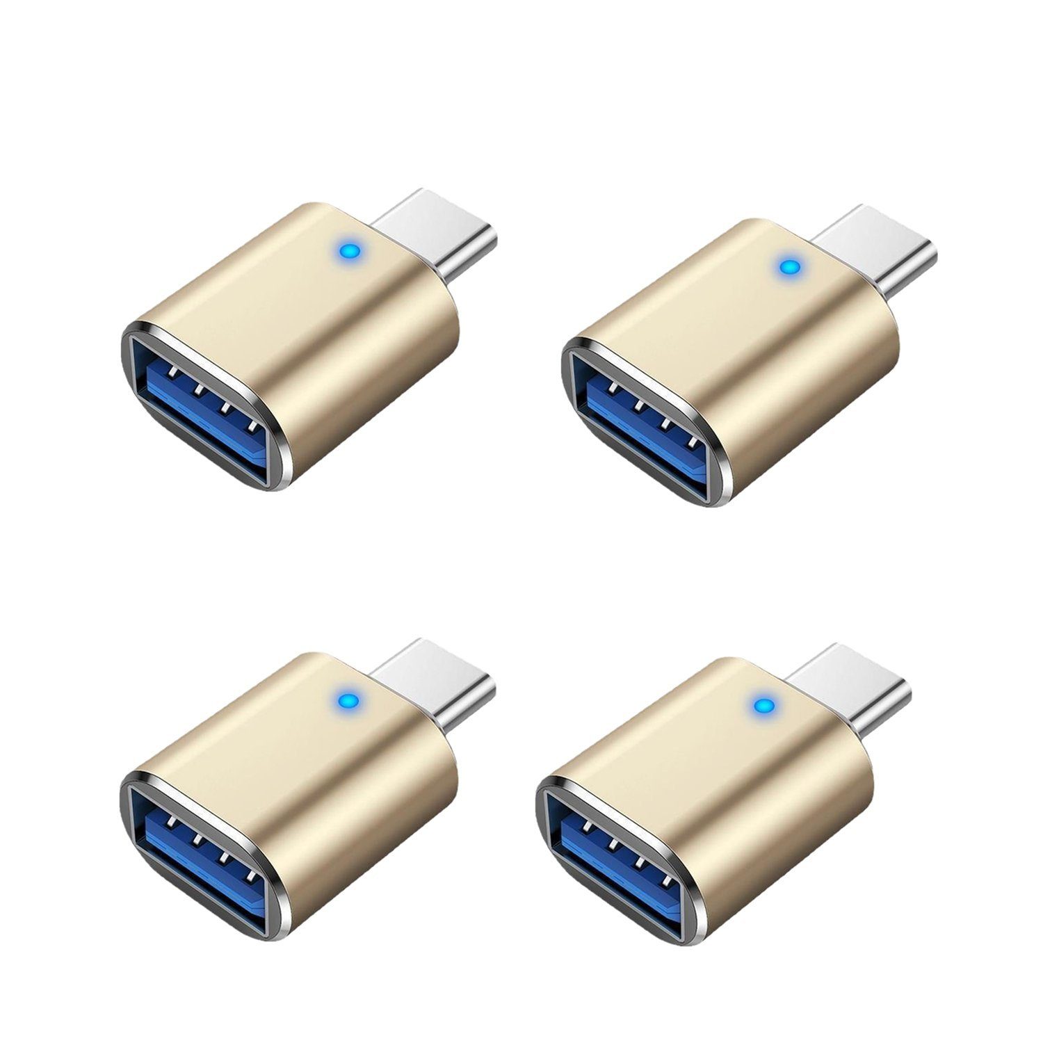 4 Stück USB C auf USB A Adapter Datenübertragung Stecker Konverter OTG USB-Adapter