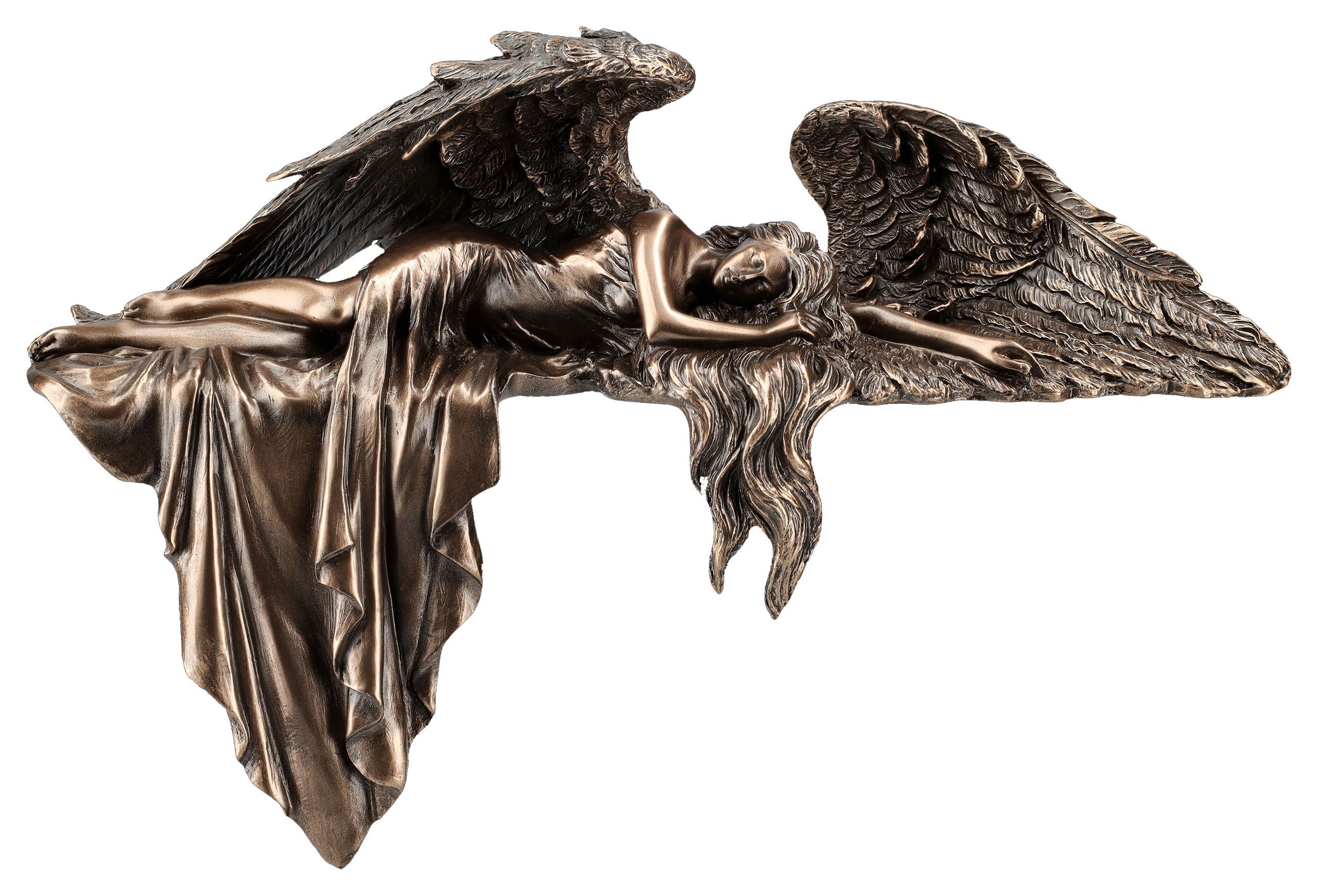 Figuren Shop GmbH Dekofigur Veronese Engel – bronzierte Schutzengel Figur Kantenhocker 13.5 cm