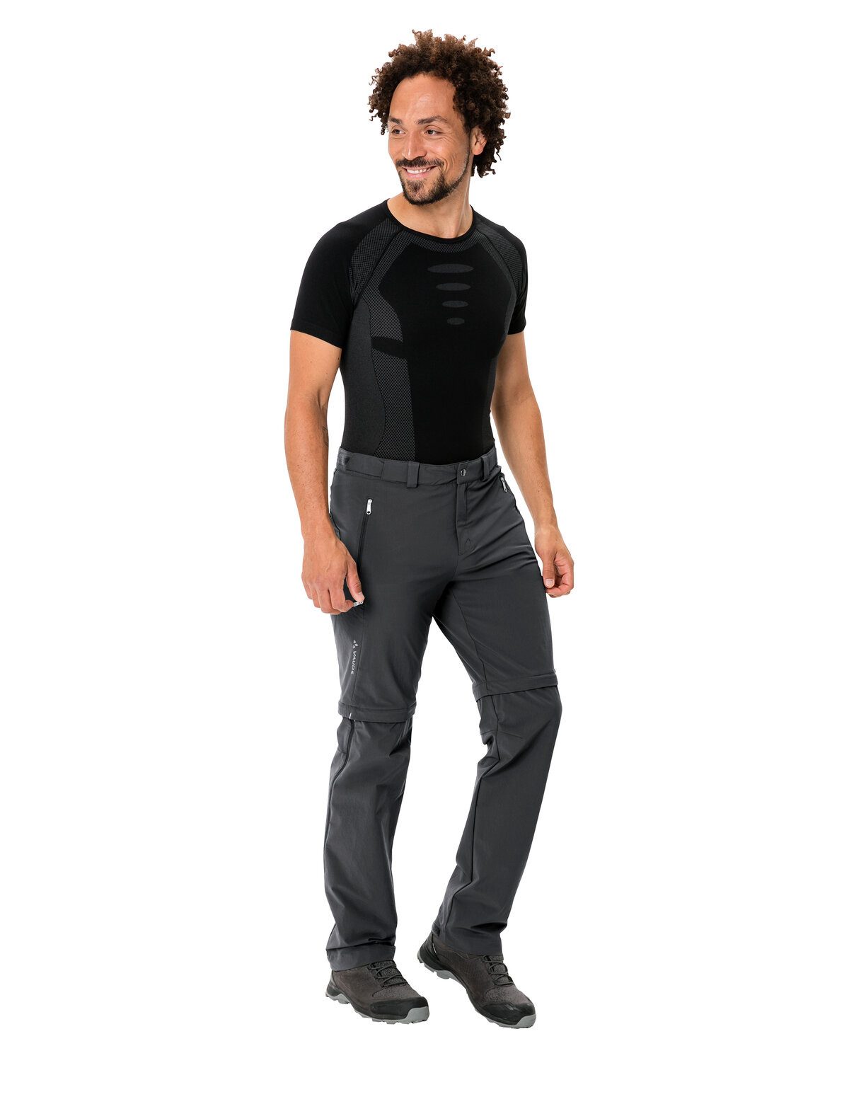 VAUDE Outdoorhose Men's Farley Stretch T-Zip Pants III (3-tlg) mit Gesäßtasche und Eingrifftaschen, mit Reißverschluss-Applikationen