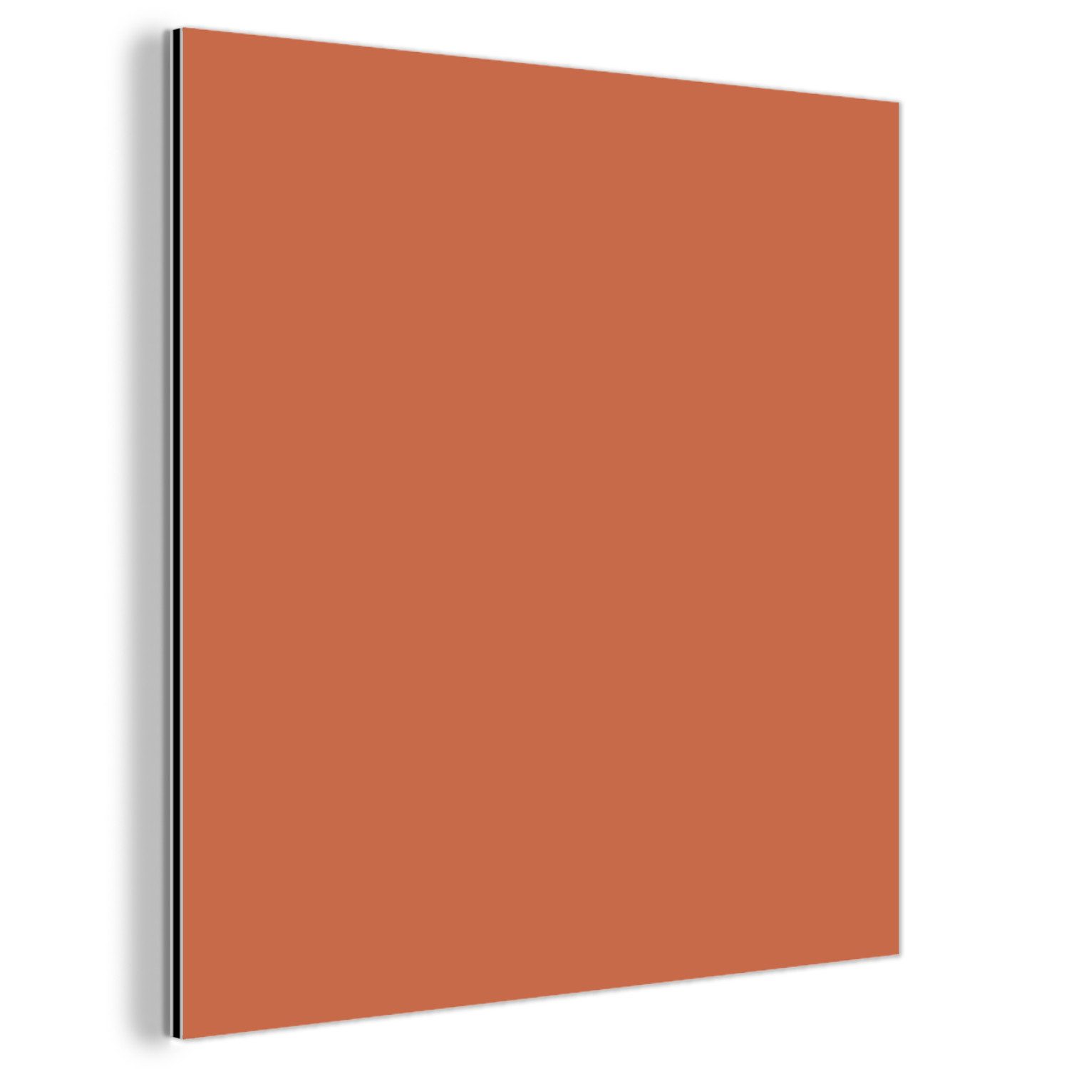 MuchoWow Metallbild Classic – Terrakotta – Orange, Inkl. Aufhängung, Alu-Dibond-Druck, Wandbild aus Metall, Aluminium deko, 20x20 cm