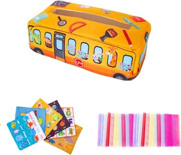 SOTOR Lernspielzeug Baby-Taschentuchbox, Montessori-Sensorspielzeug für Babys (Unzerstörbare Taschentuchbox, Stoffbücher für Babys, Kuschelspielzeug für Babys), Magische Taschentuchbox, Montessori-Spielzeug für Jungen und Mädchen