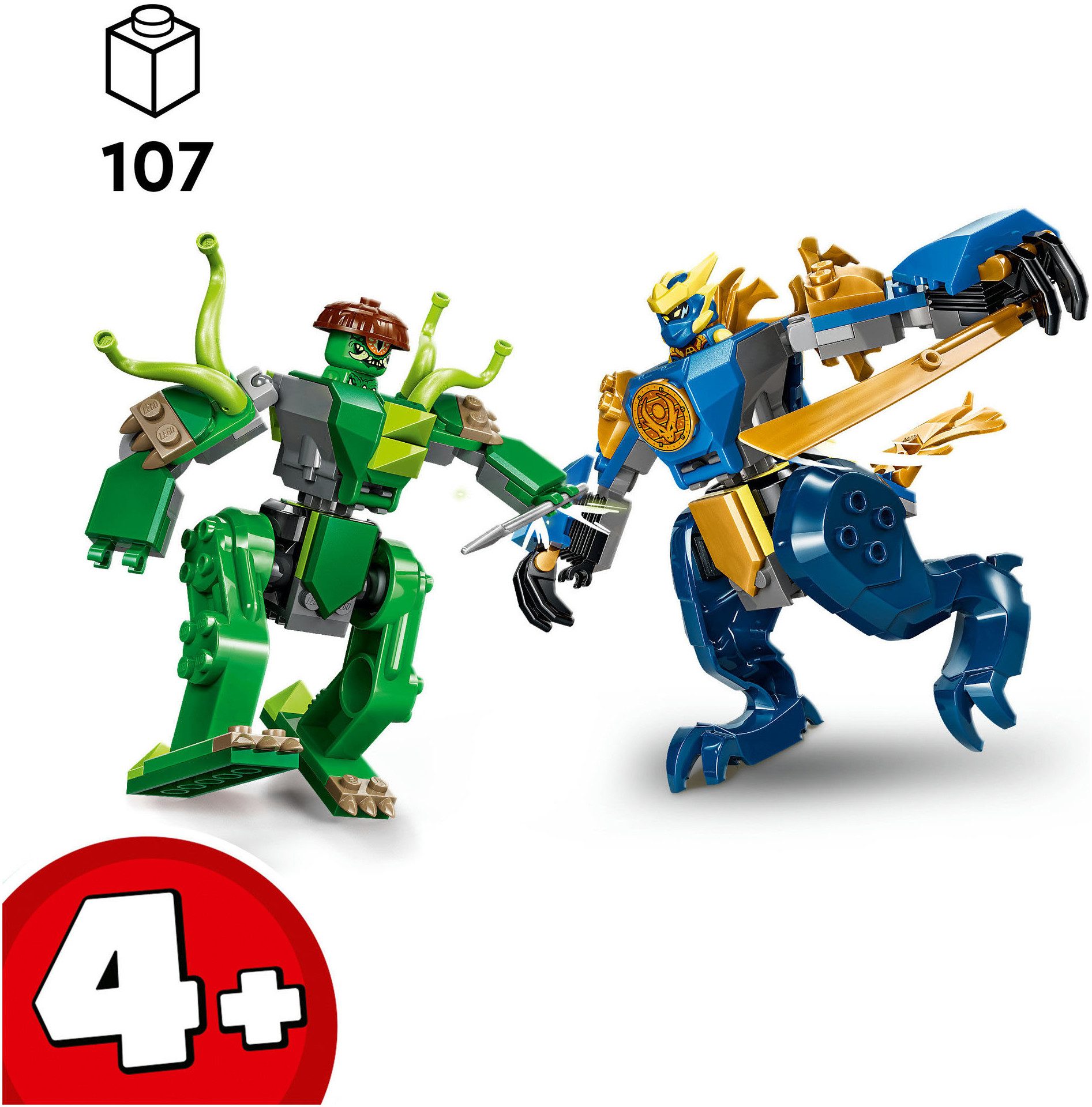LEGO® Duell mit Jays Drachen-Mech (71853), LEGO Ninjago Konstruktionsspielsteine, (107 St)