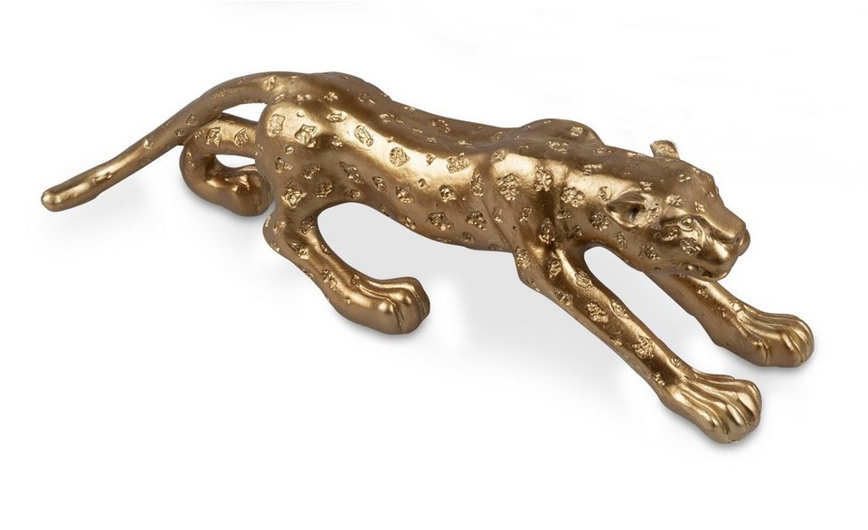 dekojohnson Dekofigur dekojohnson antike Dekofigur goldener-Leopard