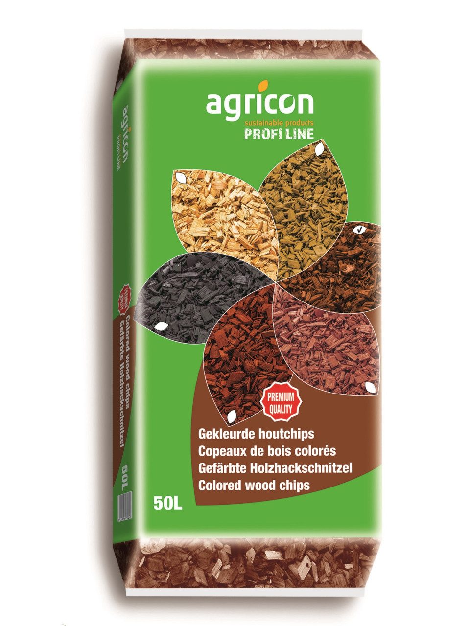 agricon Rindenmulch Agricon Hackschnitzel Garten braun 50 L