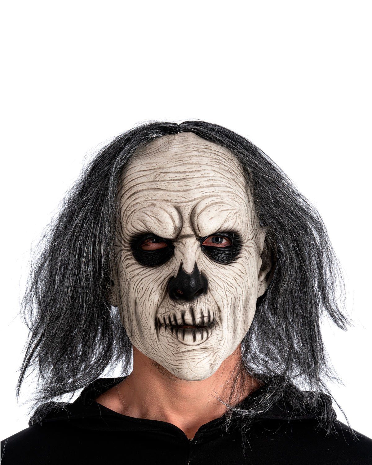 CHAKS Verkleidungsmaske Halloween Horror Latex Maske 'Creepy Man', Weiß m