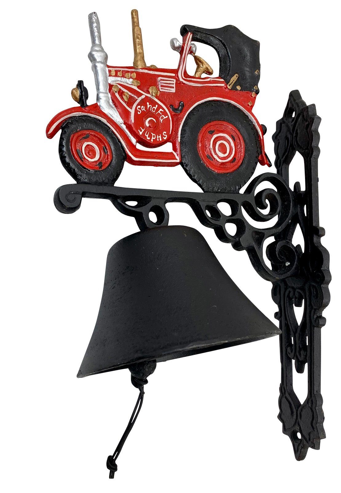 Aubaho Türglocke Traktor Eisen Gusseisen Glocke Dekoobjekt Wandglocke Dekoration Antik-S