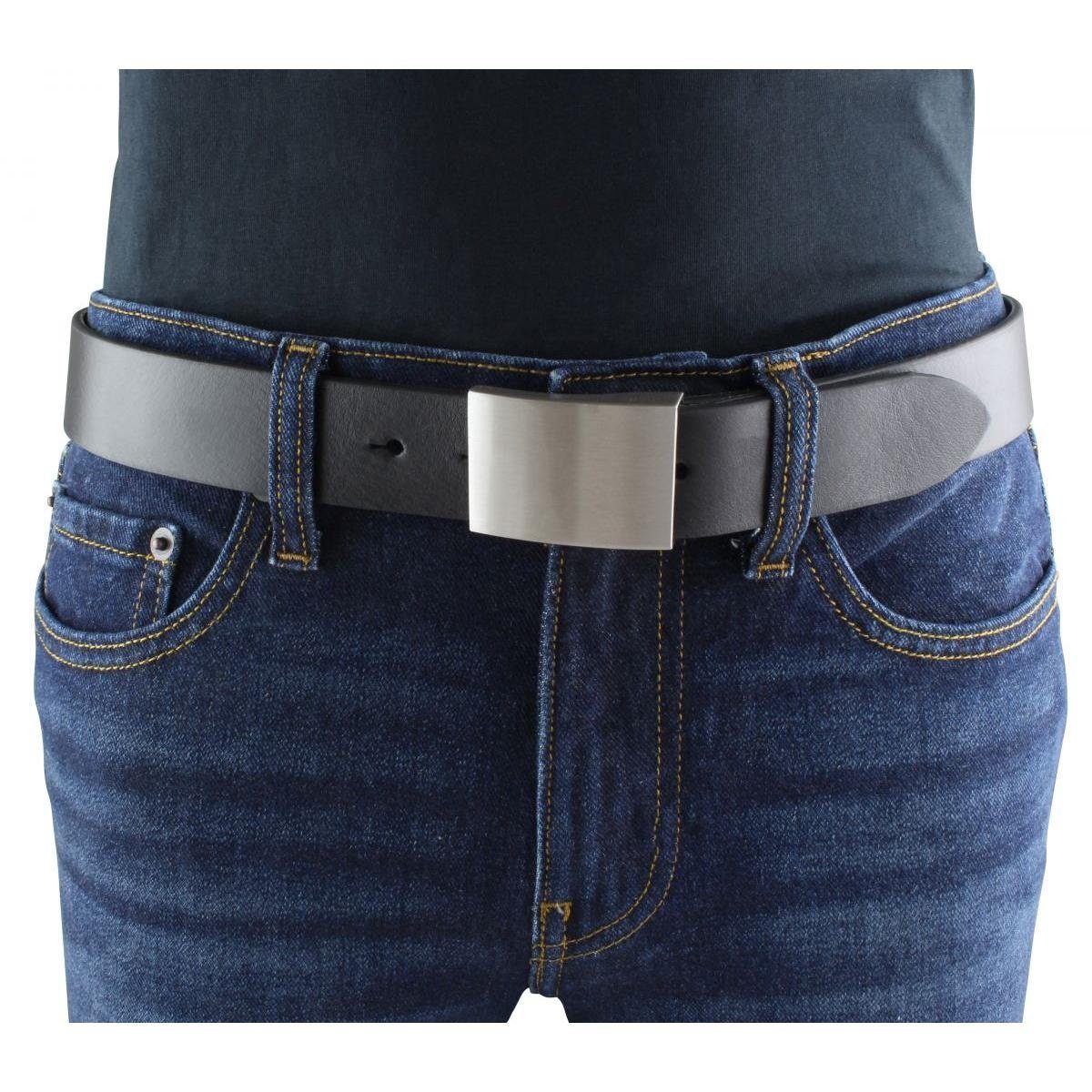 Jeans-Gürtel Damen 35mm Ledergürtel für 3,5 - Weiß, BELTINGER Silber Vollrindleder aus cm Herren Gürtel -