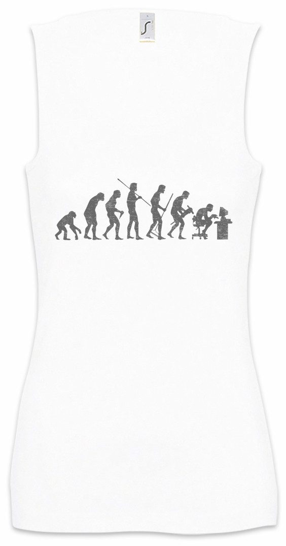 Tanktop Real Human Evolution Ärmelloses Damen T-Shirt Computer PC