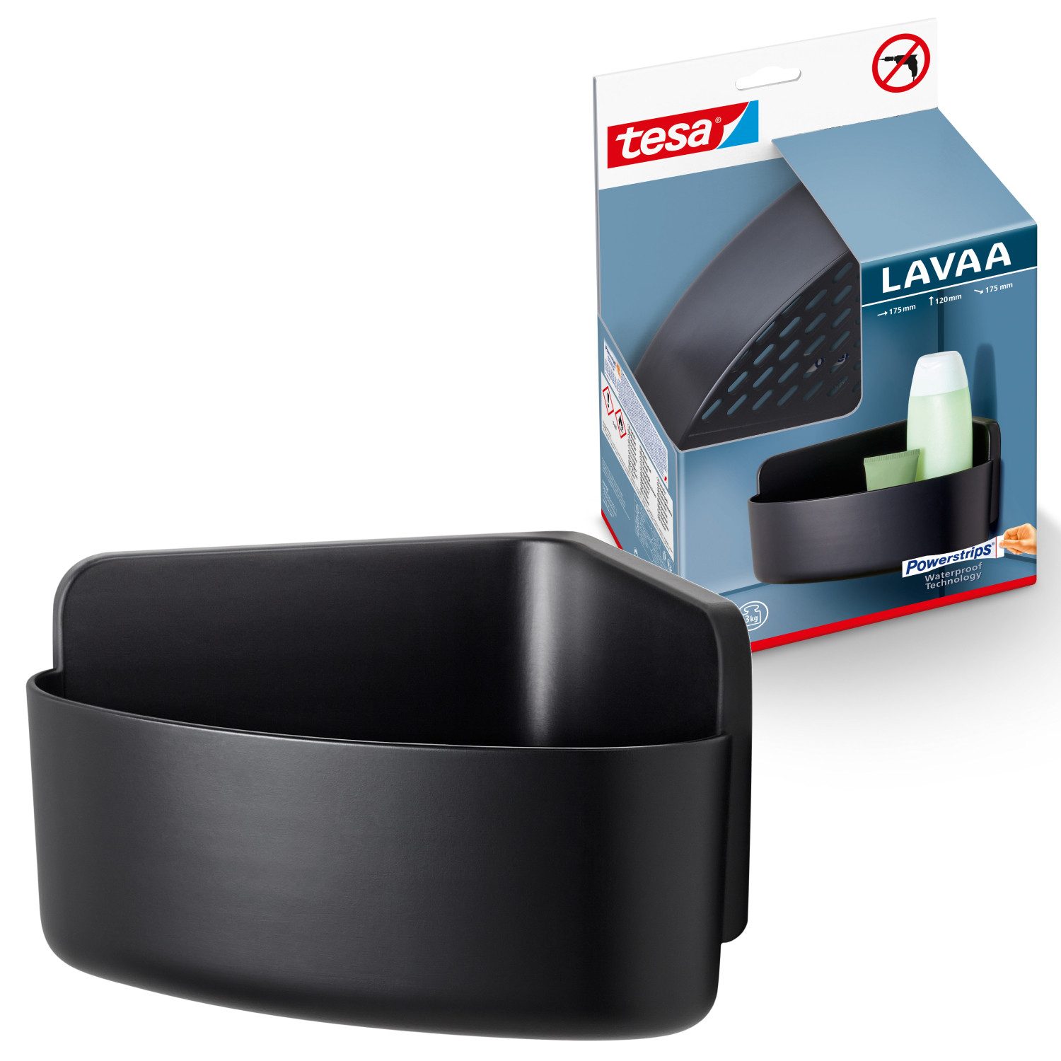 tesa Duschablage LAVAA Eck-Duschkorb klein inkl. tesa Powerstrips Waterproo günstig online kaufen