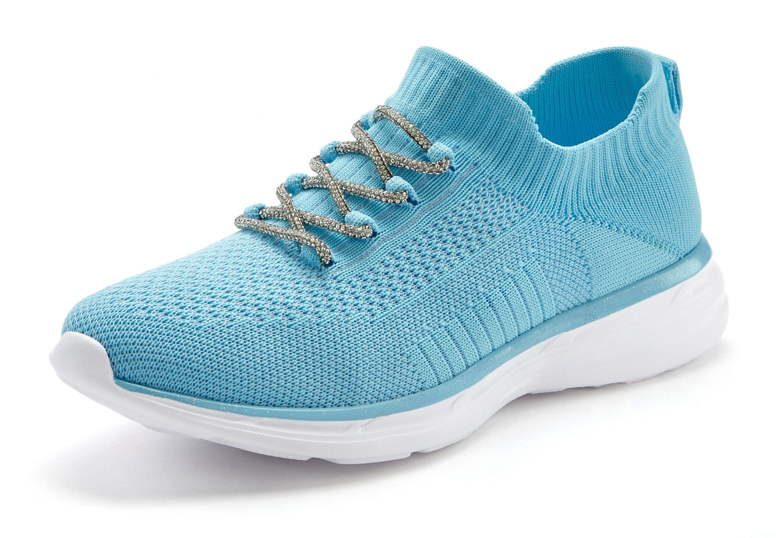 LASCANA Sneaker mit modischer Glitzerschnürung VEGAN günstig online kaufen