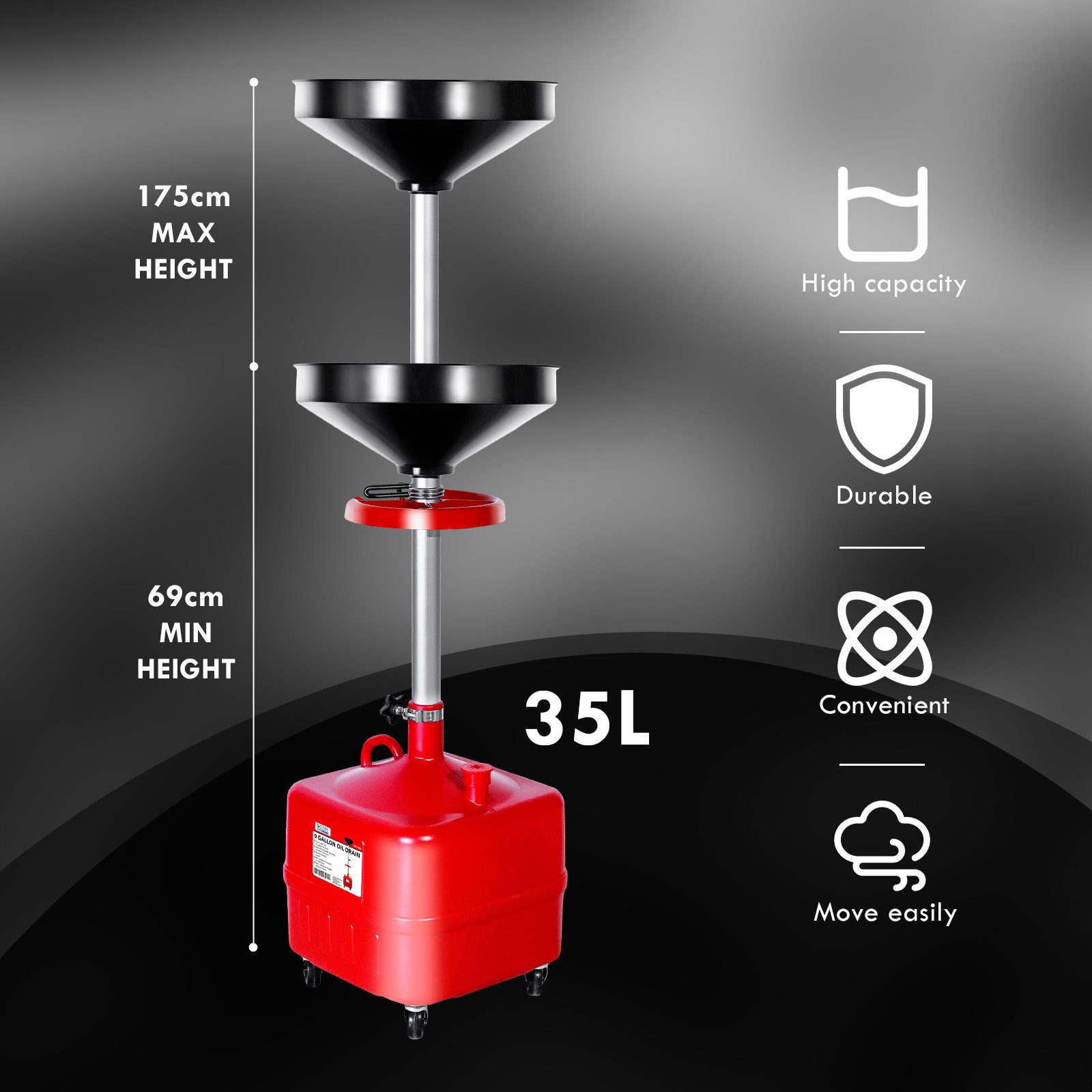 CCLIFE Ölauffangwanne Ölauffanggerät Ölauffangbehälter 5L/35L, 35 l