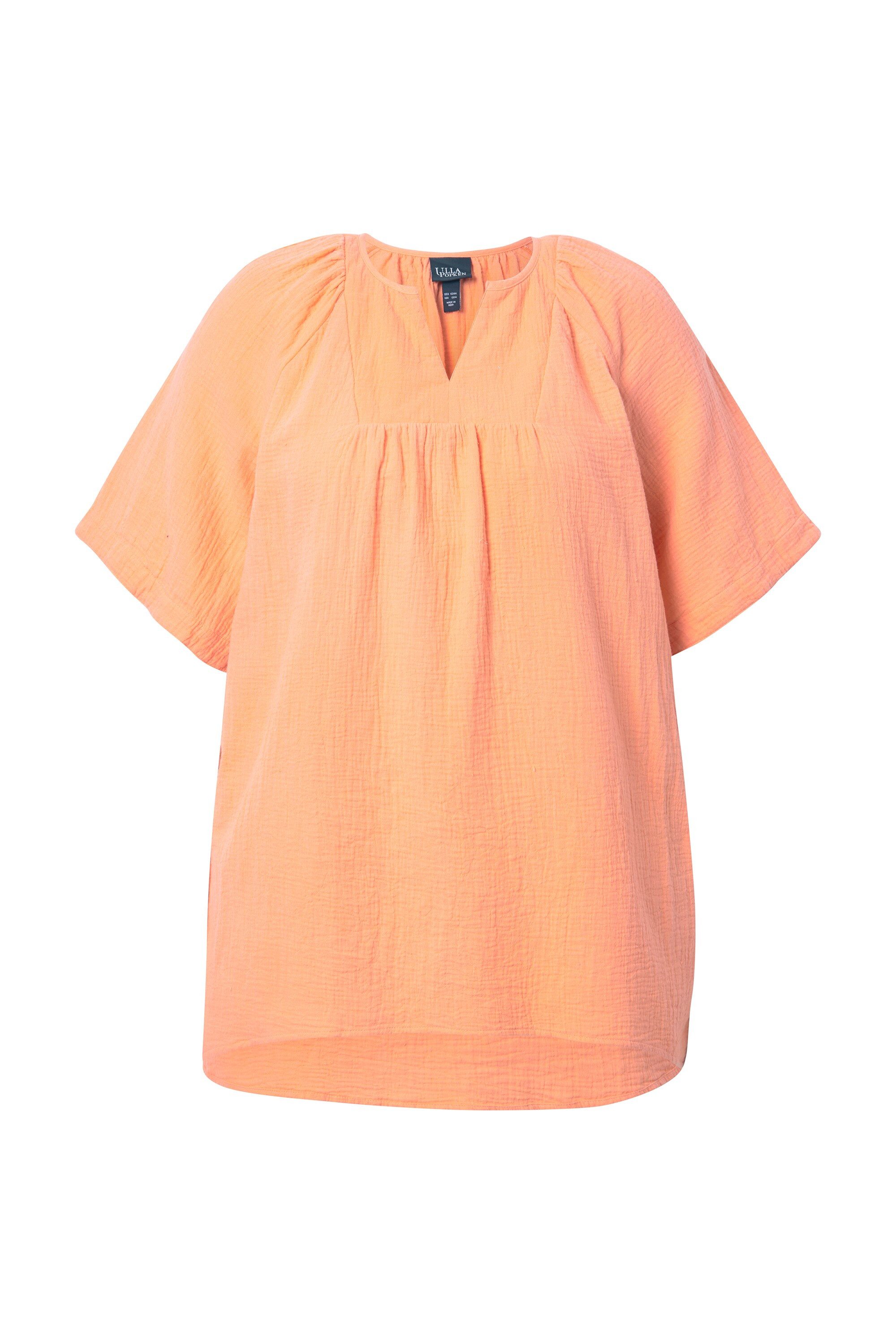 Ulla Popken Tunika Musselin-Bluse A-Linie Tunika-Ausschnitt günstig online kaufen