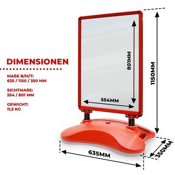 Jago Einzelrahmen Kundenstopper DIN A1 Mobil- Alu Rahmen/2 Folien Doppelseitig, Farbwahl