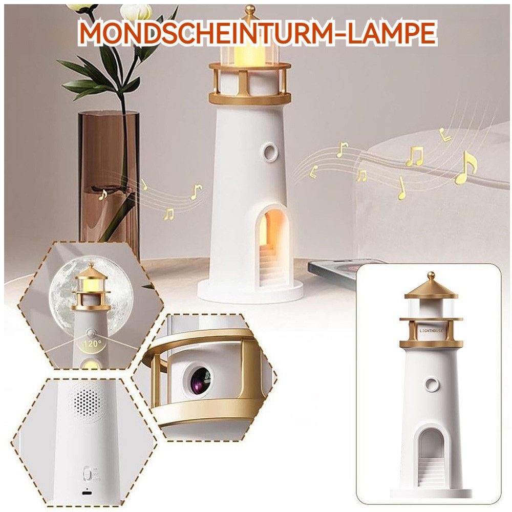 QUBEBU LED Nachtlicht LED Leuchtturm Lampe, Mondprojektion Leuchtturm Lampe günstig online kaufen