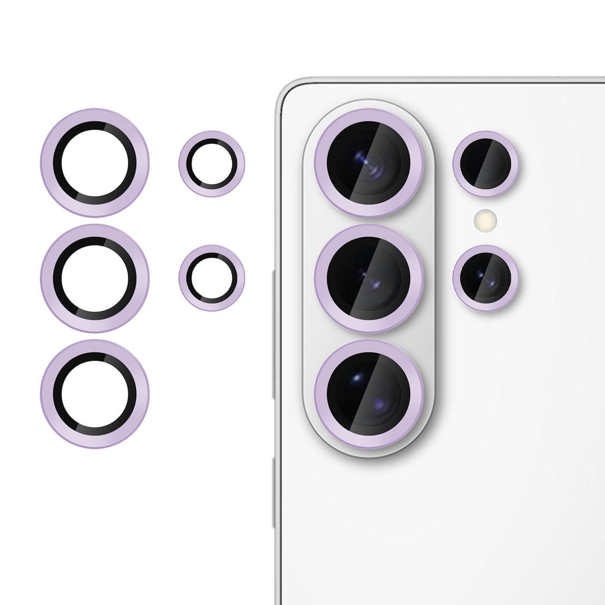 Wigento Handyhülle Für Samsung Galaxy S26 Ultra Kalebol 9H Kamera Schutzglas Dünn Lila, Anti-Fingerprint, hohe Lichtdurchlässigkeit, kratzfest