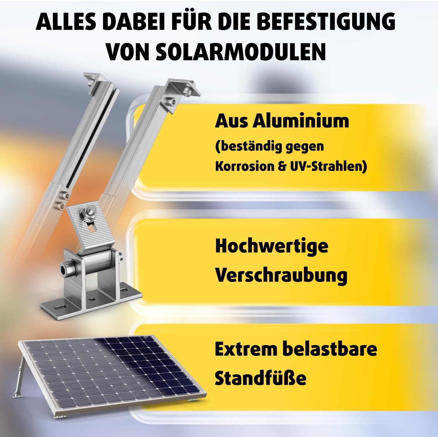 avoltik Solarmodul-Halterung Solarmodul Halterung Alu Aufständerung für Photovoltaik Winkel 15°-30°, (Solarmodul Halterung Alu Aufständerung für Photovoltaik Winkel 15°-30°, Solarmodul Halterung Alu Aufständerung für Photovoltaik Winkel 15°-30°, Farbe silber 1er; 2er; 4er; 6er; 8er Set)