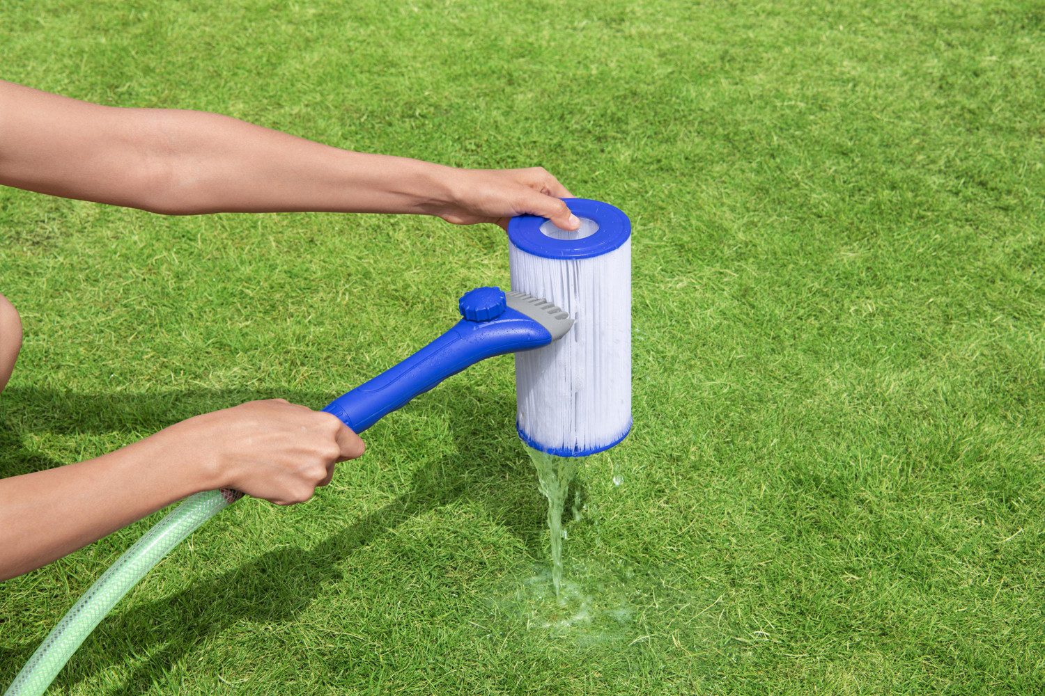 Bestway Pool-Filterkartusche Reinigungsaufsatz AquaLite™ 29,5 x 9 x 6 cm, Zubehör für Kartuschen-Filterpumpen, Feine Lamellenstruktur