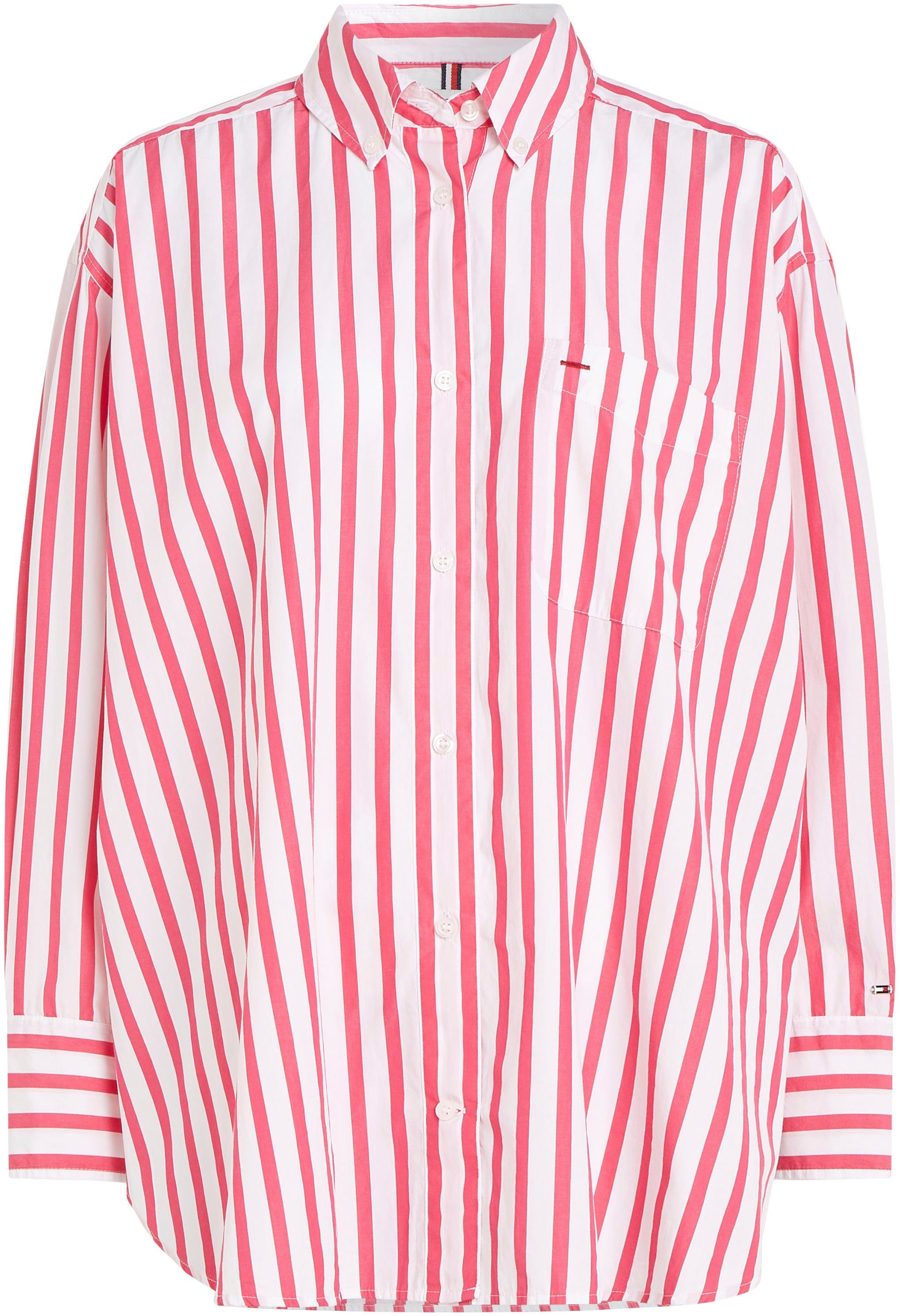 STRIPED im SHIRT modischem Tommy Streifendessin Hilfiger OVERSIZED ICON Hemdbluse