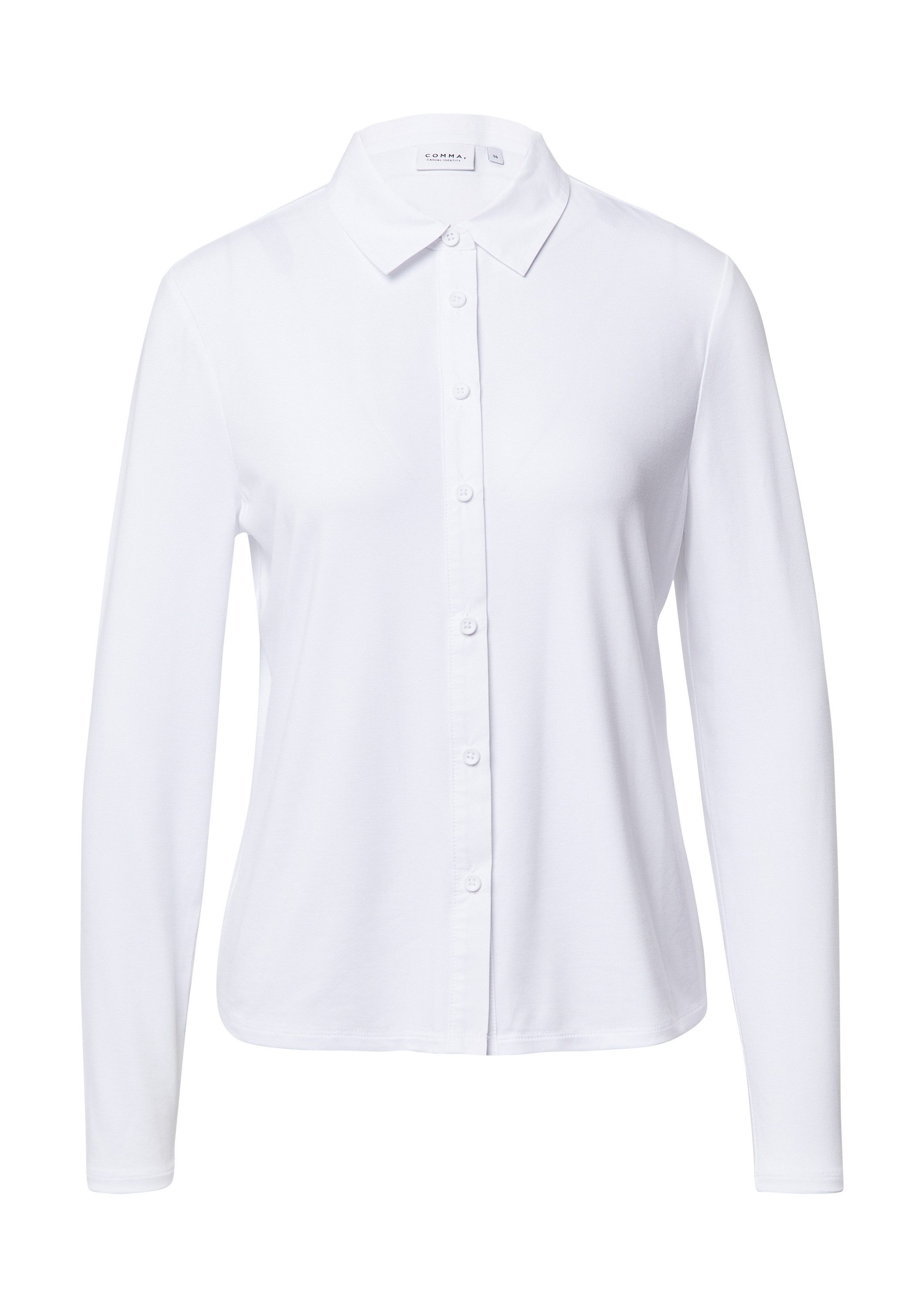 comma Langarmshirt T-Shirt T-Shirt aus Viskosemix günstig online kaufen