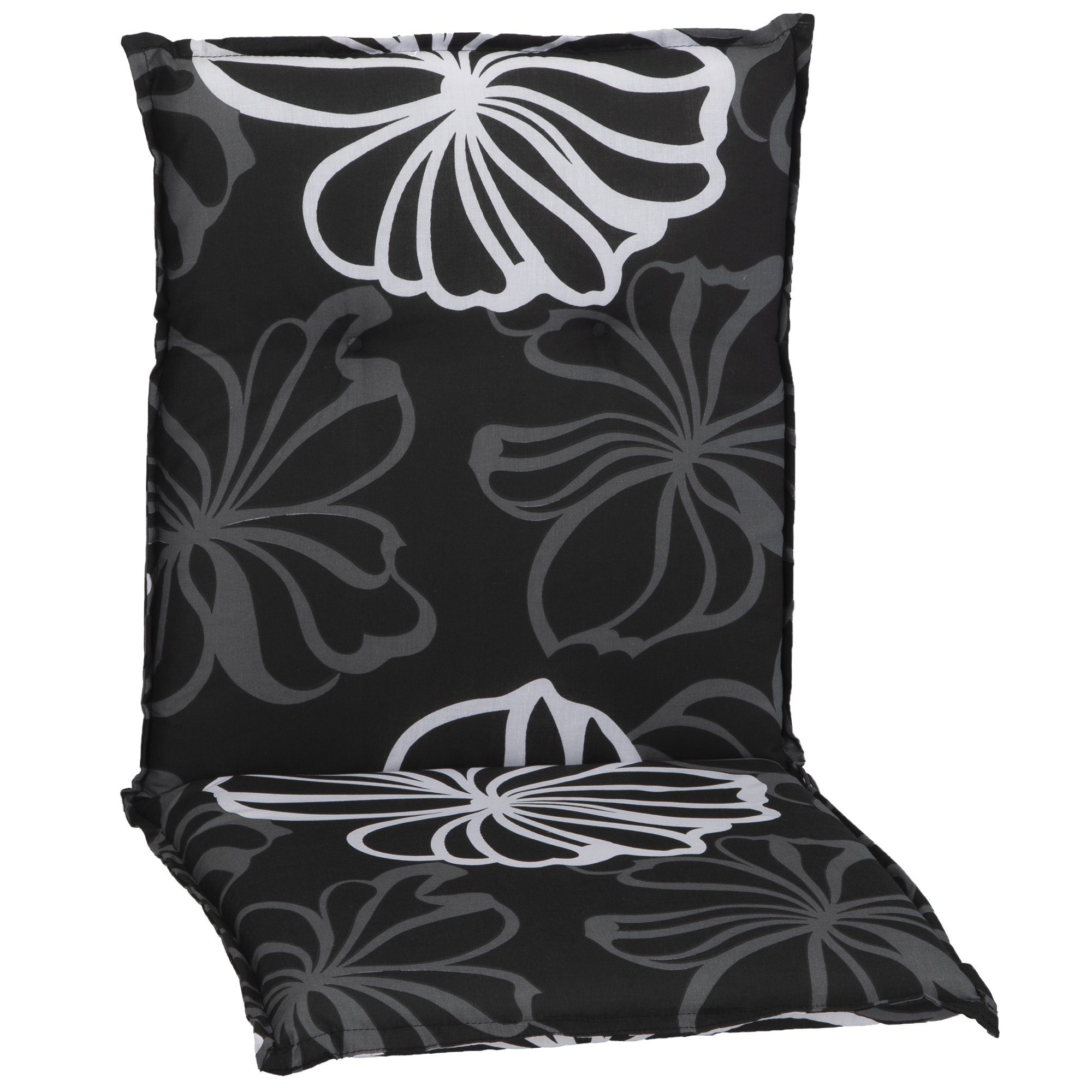 NYVI Sitzauflage Niedriglehner Auflage Barcelona Подушки для садовых стульев 100x50cm, (1 St), Niederlehner Stuhlauflage Sitzauflage mit Halteband Blumen Floral