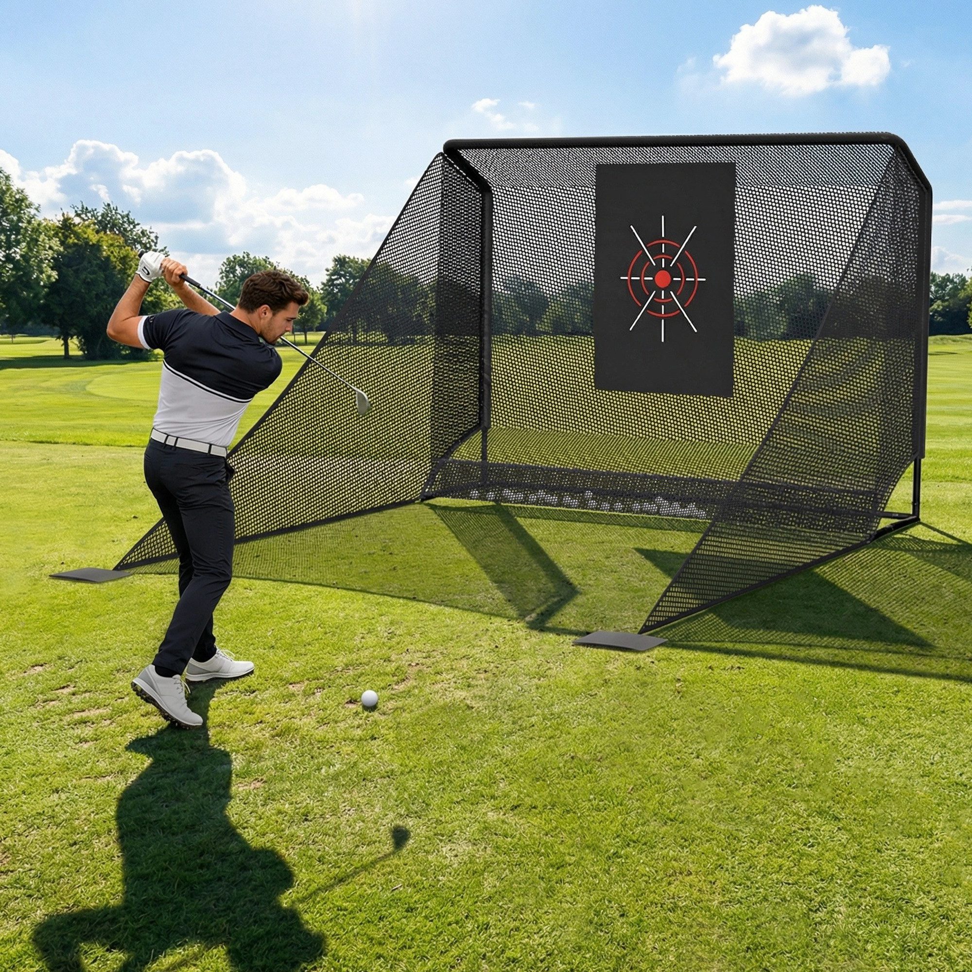 Thanaddo Golfnetz Golfkäfignetz Freistehend Übungskäfignetz Schwung Training