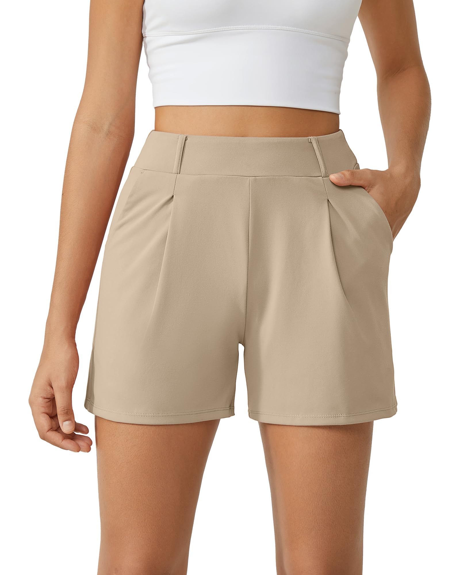 G4Free Shorts G4Free Damen Kurze Hose Sommer, Sporthose Laufshorts Elastischer High Waist Trainingshose mit Taschen