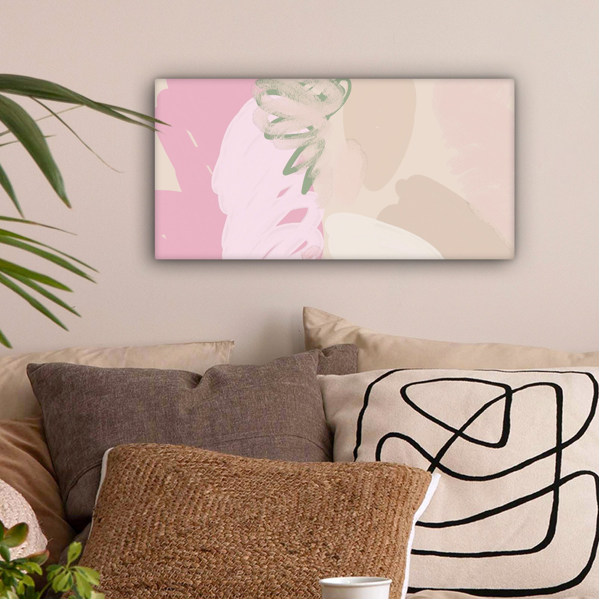 OneMillionCanvasses® Leinwandbild Panorama Rosa - Kunst günstig online kaufen