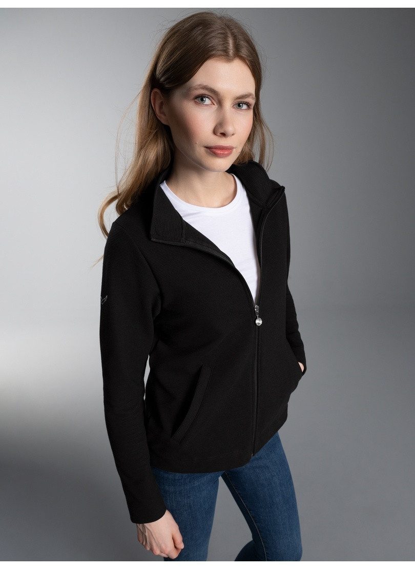 Trigema Sweatjacke TRIGEMA Jacke mit funkelnden Strass-Steinen (1-tlg)