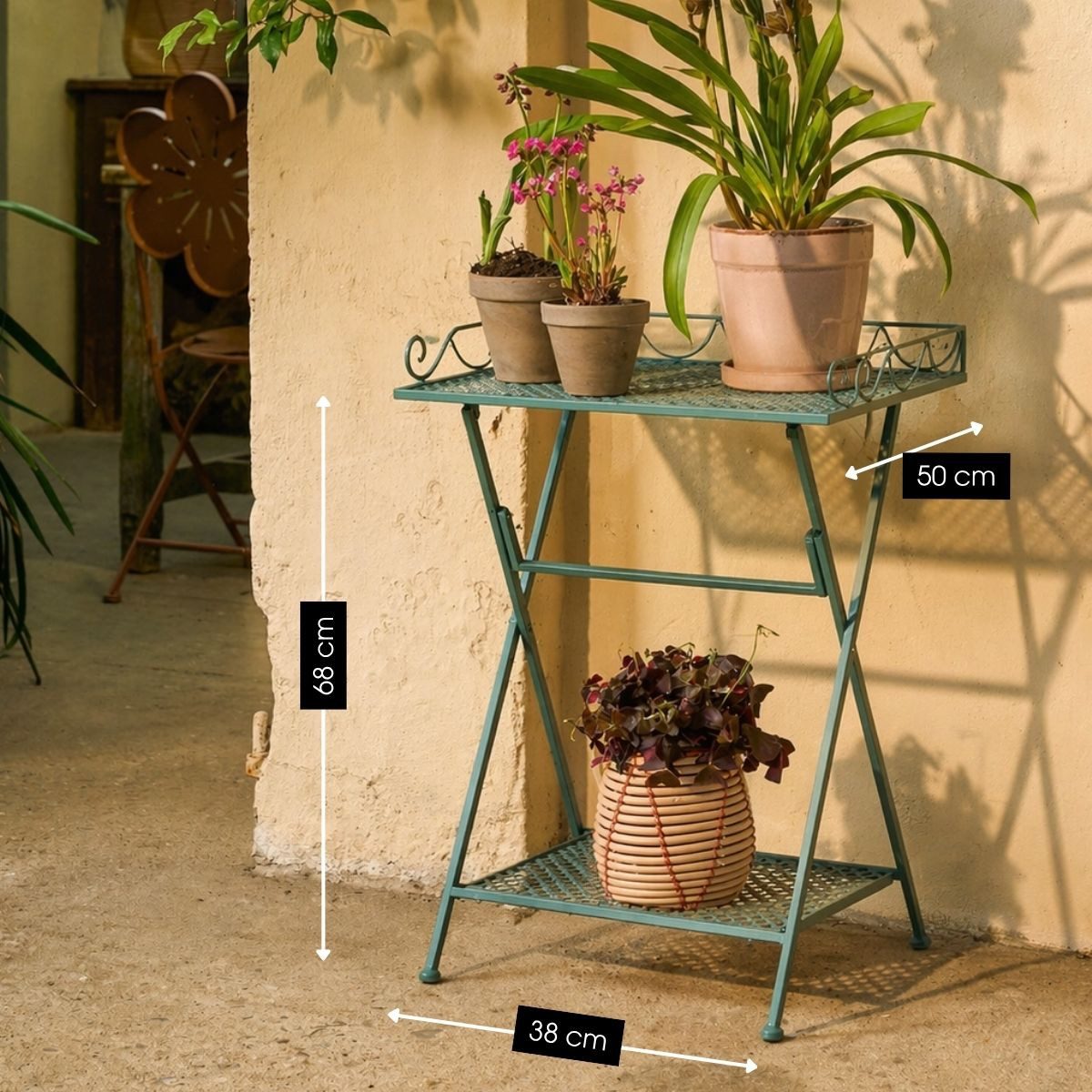 Mica Decorations Beistelltisch Mica Decorations Marseille Balkontisch – Pflanzenregal