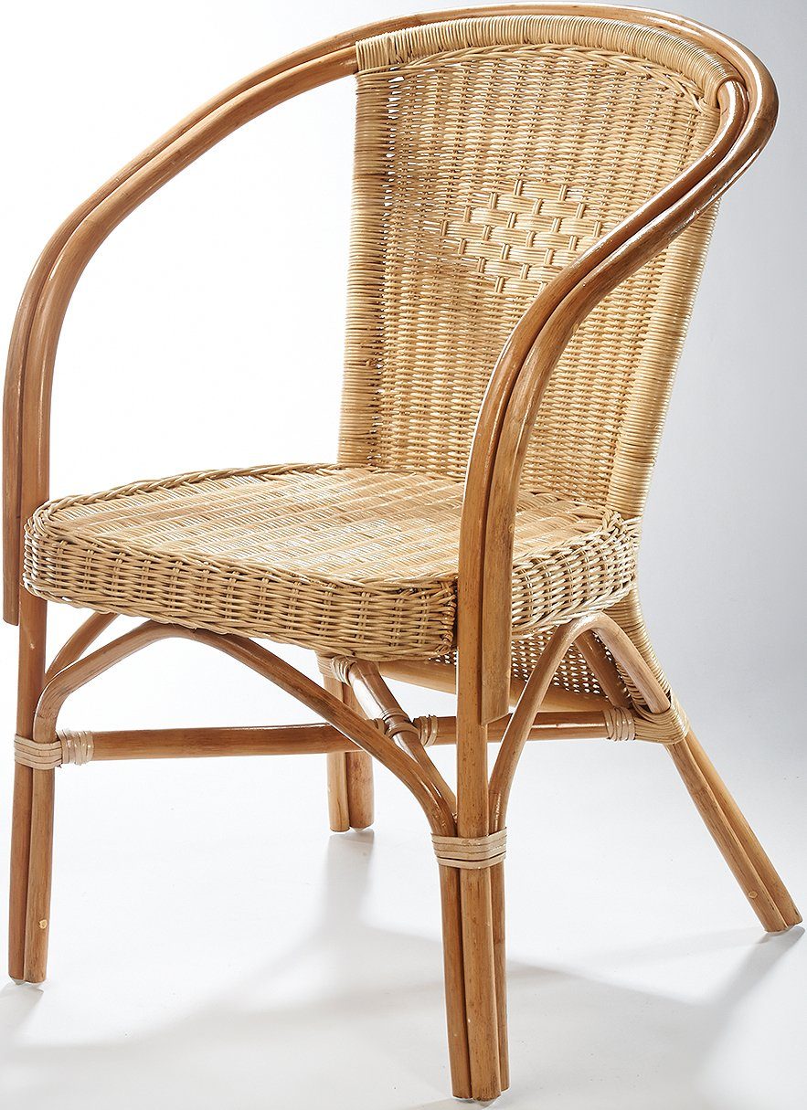 Kobolo Rattanstuhl »Rattansessel VALENCIA naturfarben 71x63x82cm« (aus