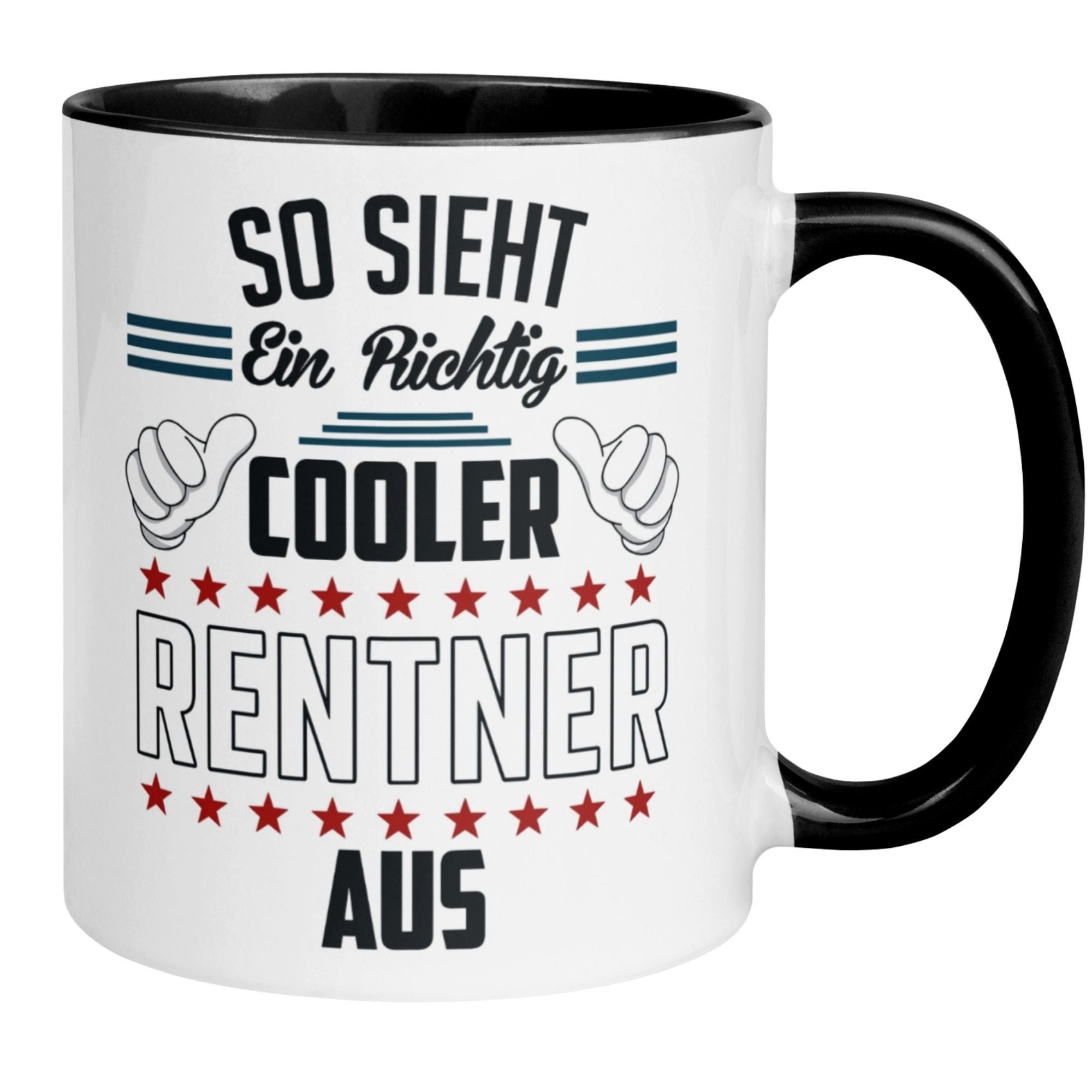 Momentals Tasse Rentner – So sieht ein richtig cooler Rentner aus – Geschenke Pension, Beidseitiger Druck · Links- & Rechtshänder · Spülmaschinenfest