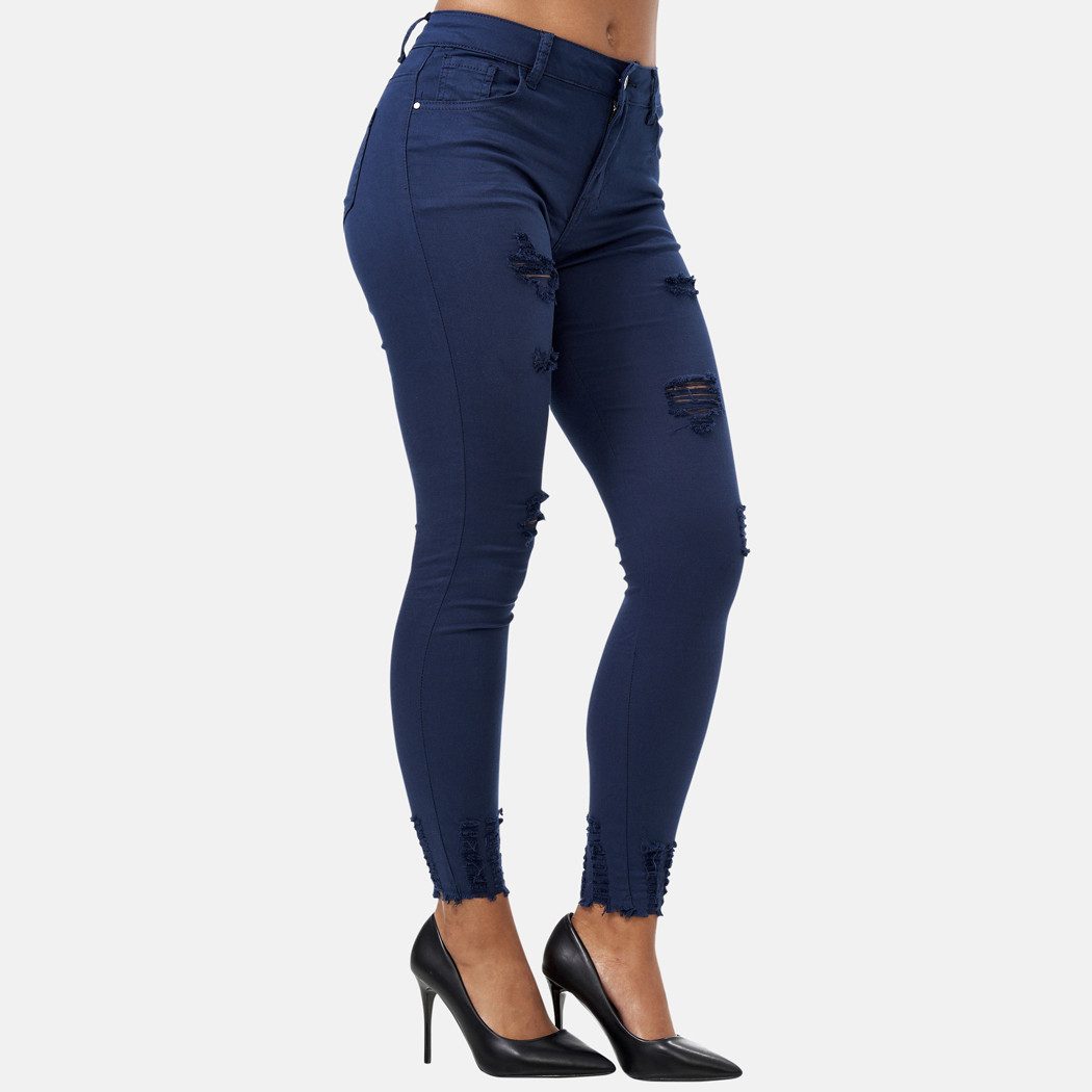 Elara Slim-fit-Jeans Damen Skinny Jeans Destroyed – High Waist Hose und Used Look