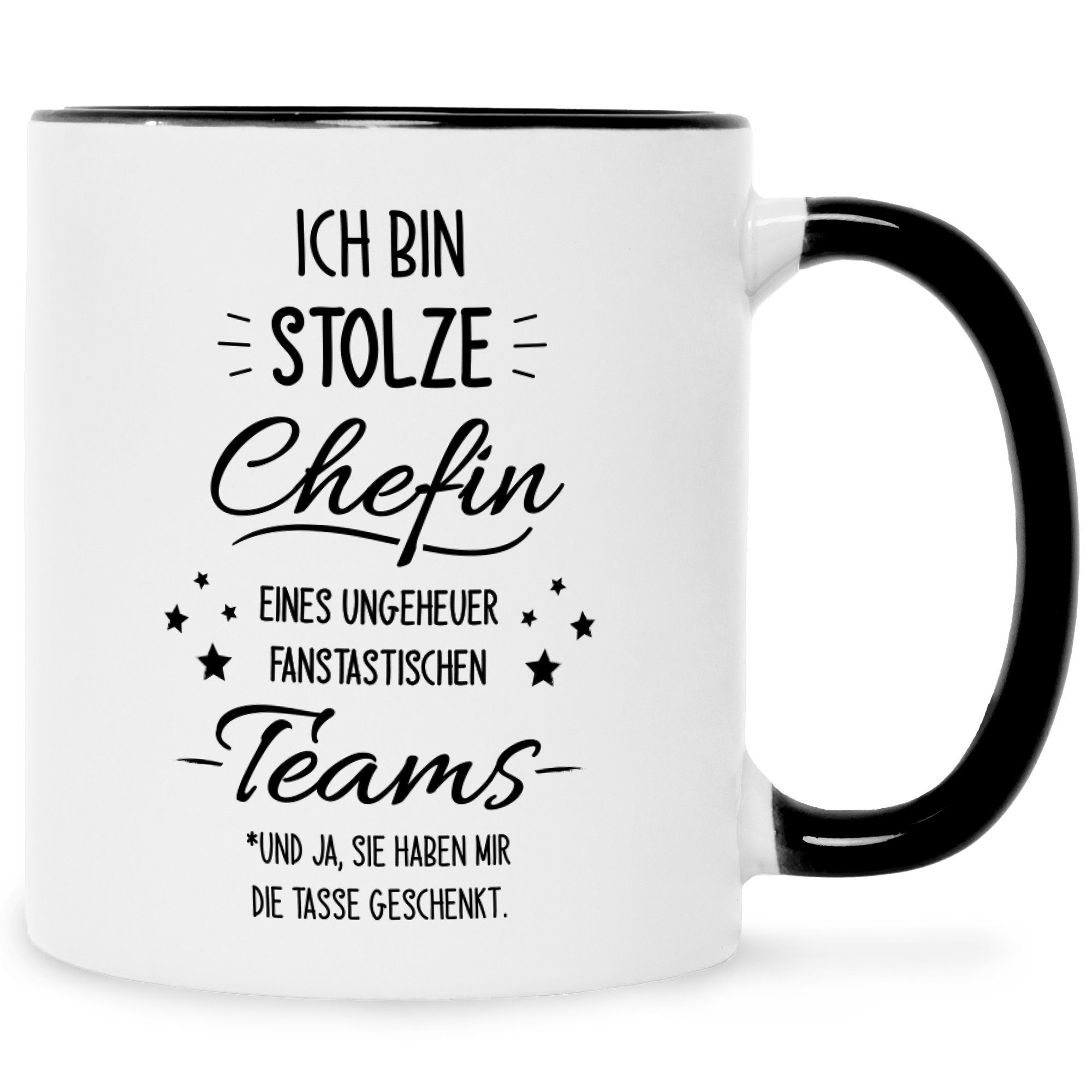GRAVURZEILE Tasse Bedruckte Tasse mit Spruch Stolze Chefin Lustige