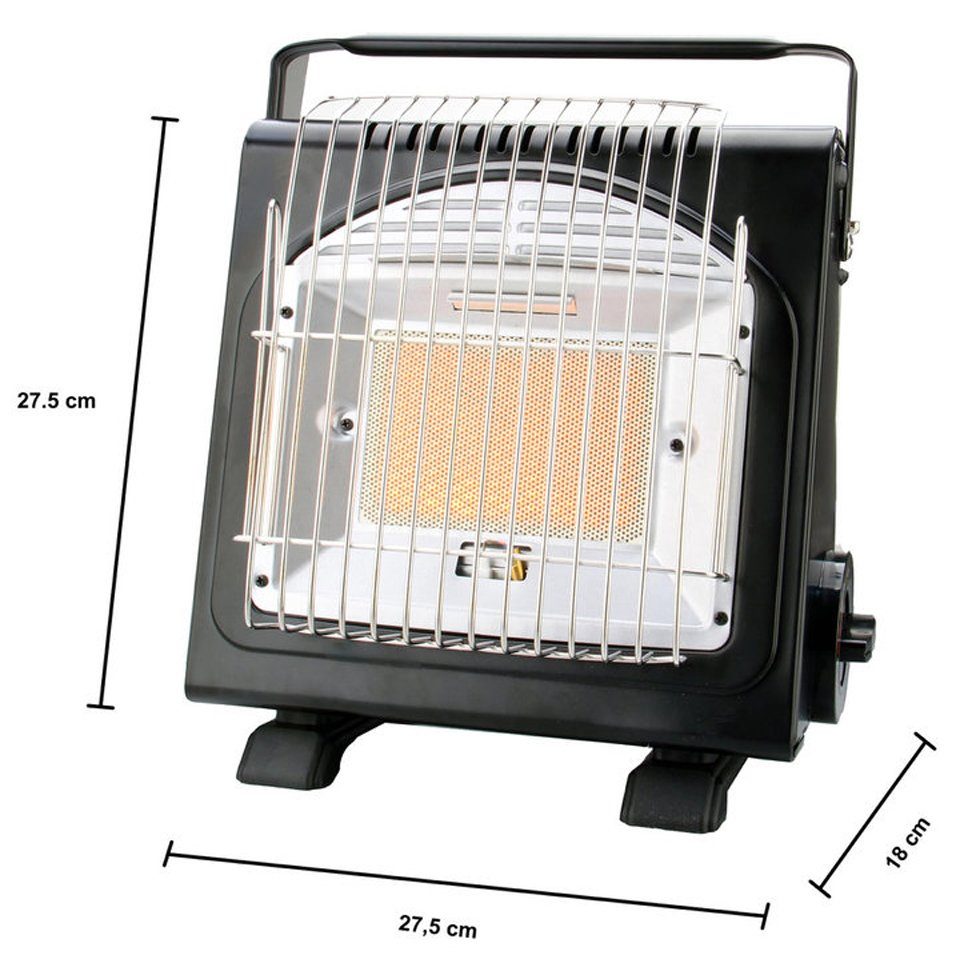 Phönix Germany Gaskocher PH-100, (2 in 1 Heizung & Kocher, Gasheizung Keramik), Keramik Gasstrahler 1,7 KW Heizstrahler;+ 8 Kartuschen