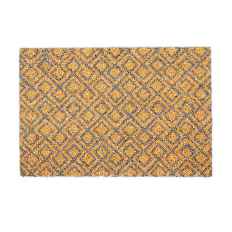 Fußmatte »Fußmatte Kokos mit geometrischem Muster«, relaxdays, Höhe: 15 mm