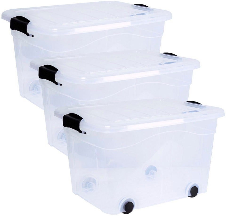 Siena Home Aufbewahrungsbox Anzio (3 St), mit Rollen, Kunststoff