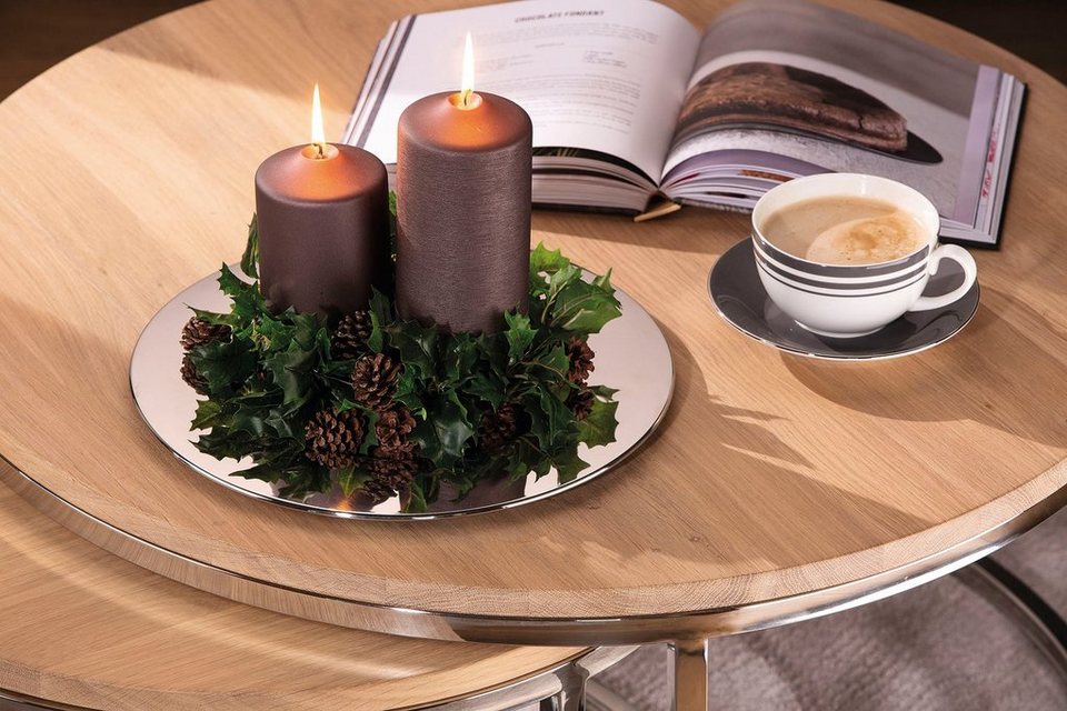 Fink Platzteller CAMPO, aus Edelstahl, Durchmesser ca. 33 cm, 1-tlg.,  Dekoteller für Weihnachten, Kerzenteller, Auch ideal für Kerzendekorationen  geeignet