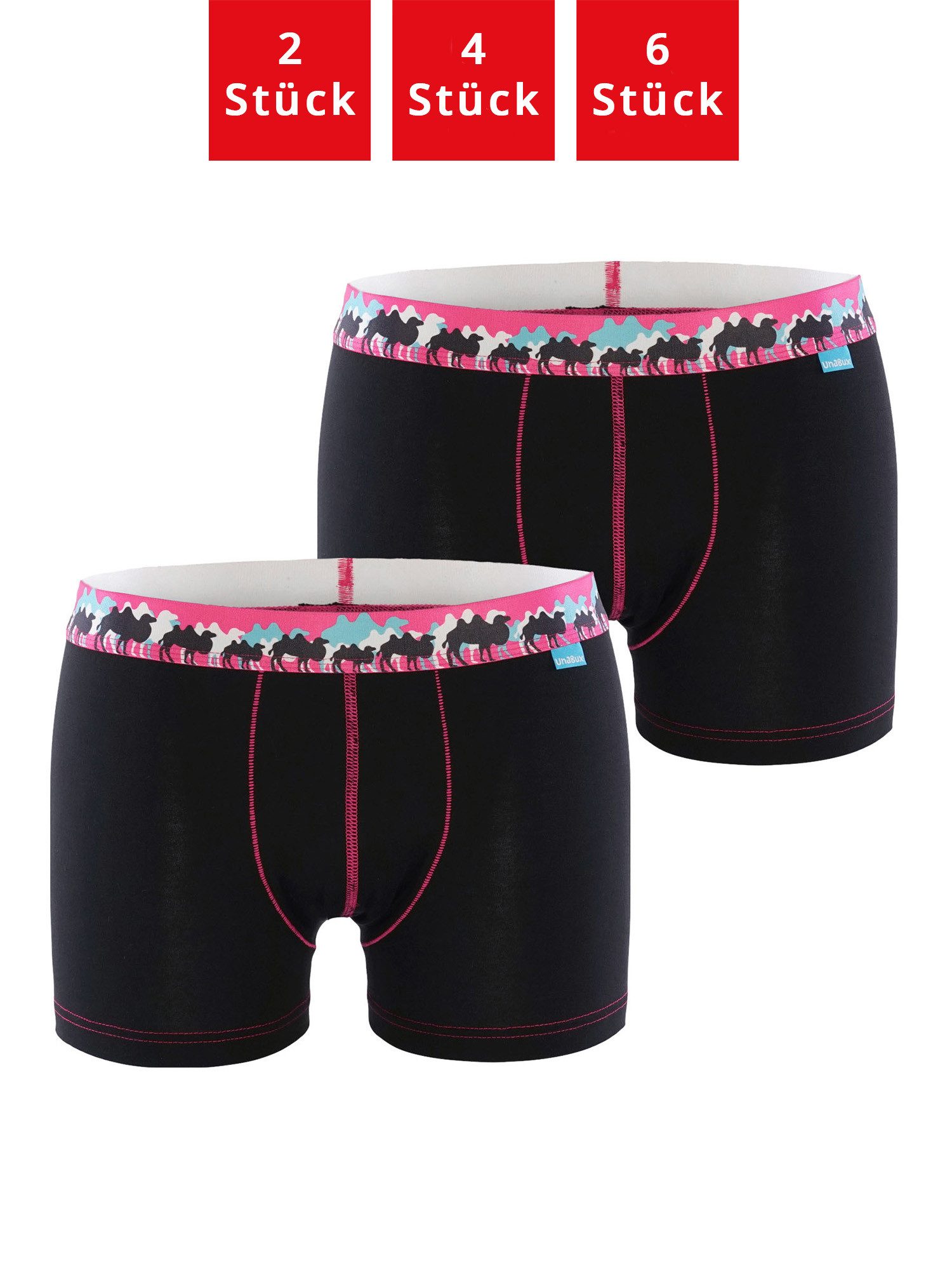 UnaBux Retro Boxer Premium Boxershorts Herren Retroshorts Unterhosen Trunks (2-St) (Packung, Set, Spar-Pack) Boxer Briefs Motiv