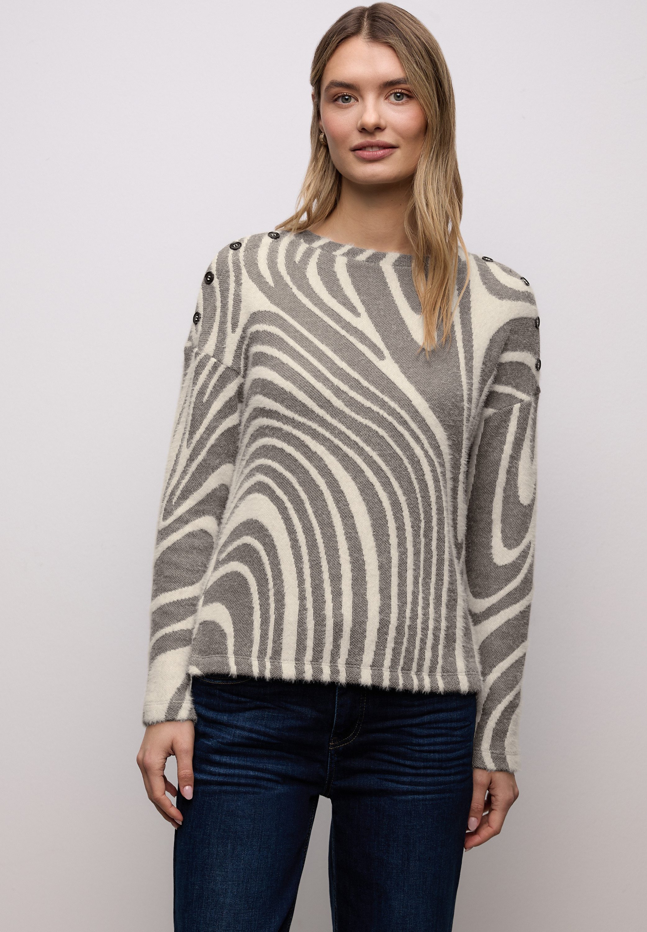 STREET ONE Langarmshirt Jacquard günstig online kaufen