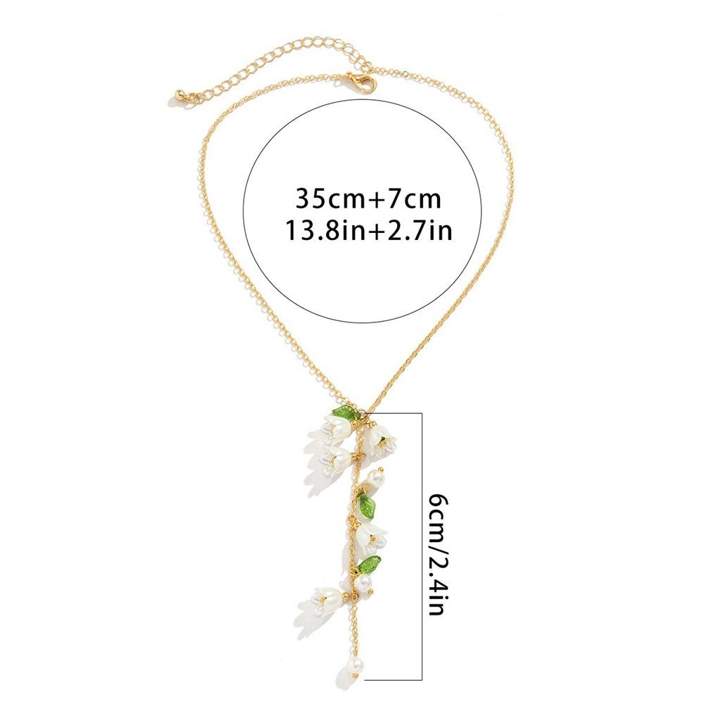 Blumen-Anhänger Rouemi Kompakt-Halskette Choker Damen-Halskette,