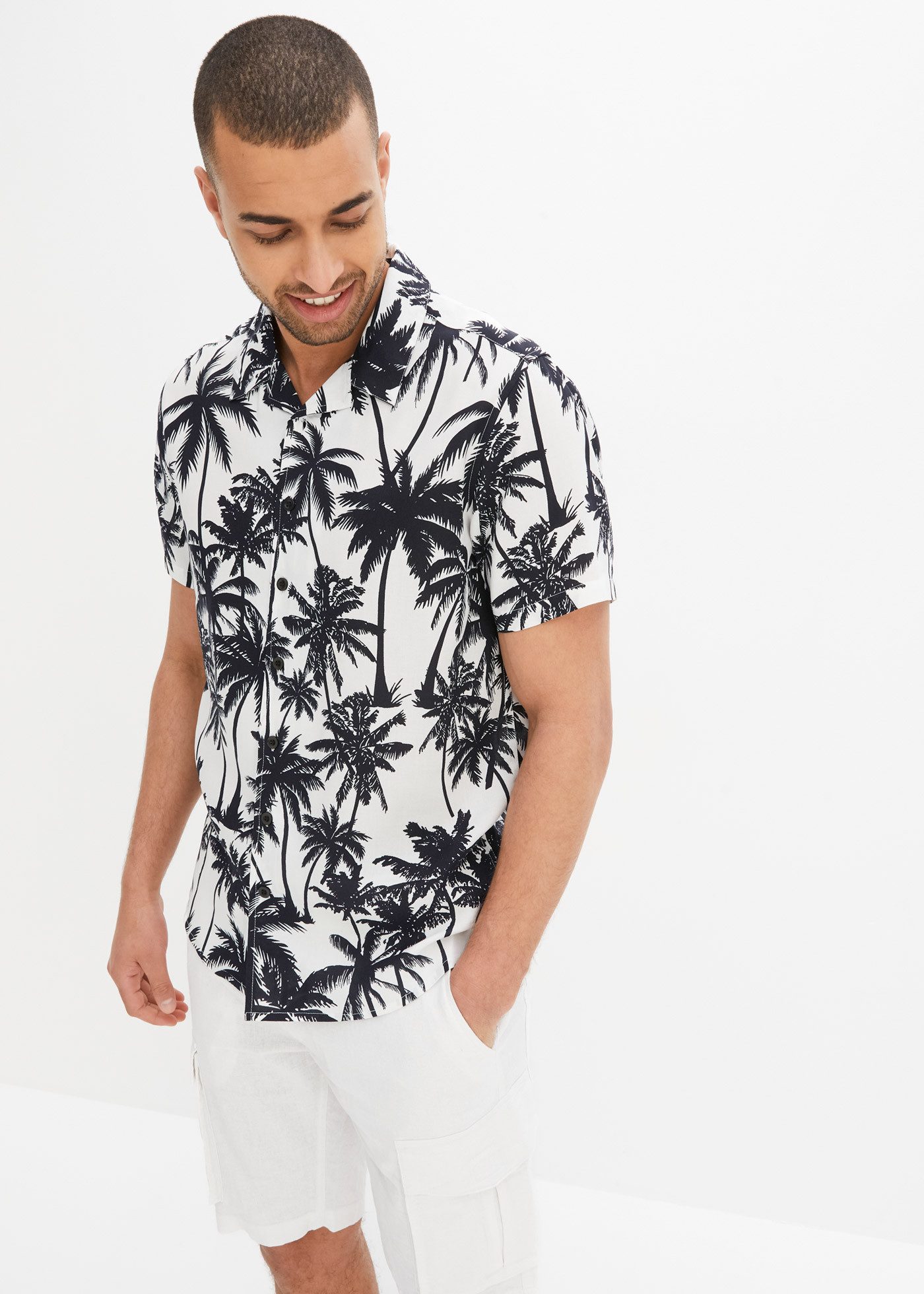 bonprix Kurzarmhemd Kurzarmhemd aus Viskose, Slim Fit günstig online kaufen