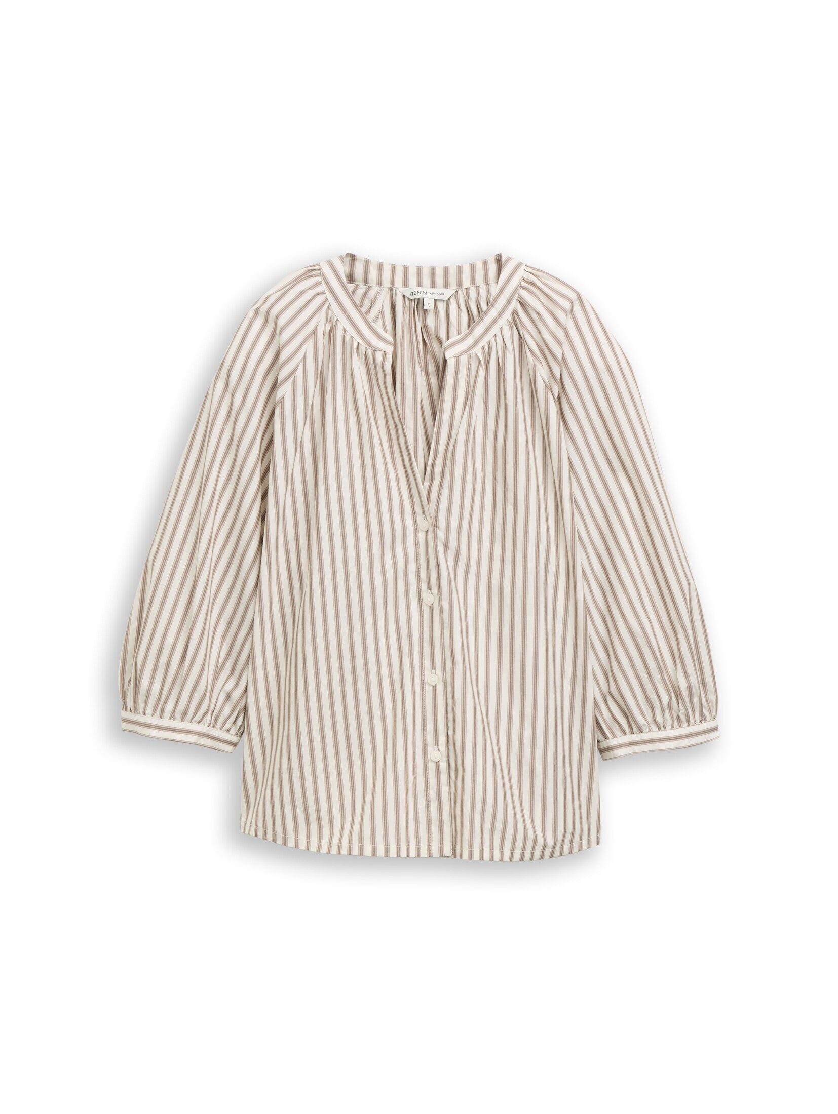 TOM TAILOR Denim Kurzarmbluse Blusen & Shirts Bluse mit Streifenmuster