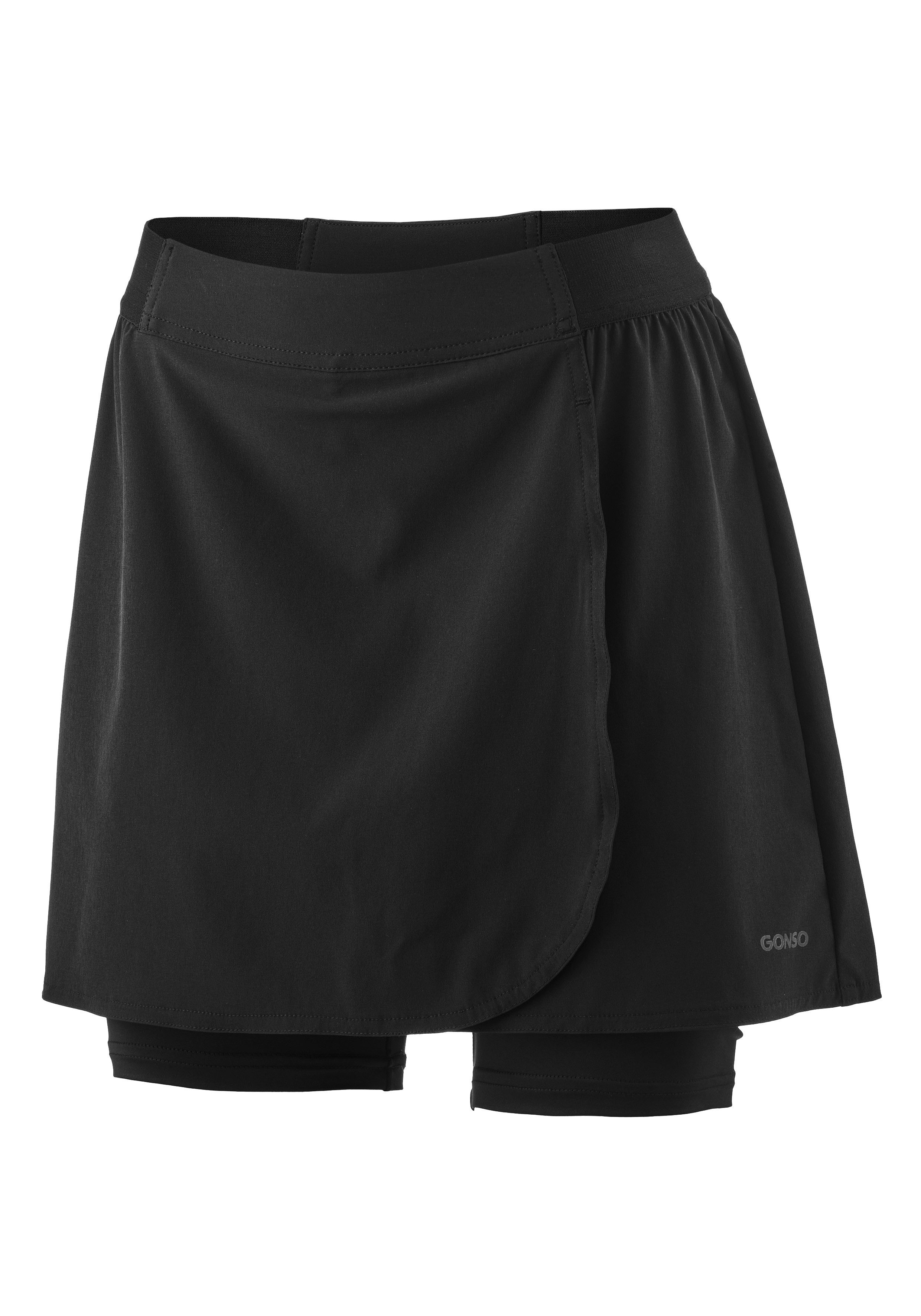 Gonso Radhose Adventure Skirt W Damen Radrock mit Sitzpolster enganliegender Fahrradrock mit Innenhose