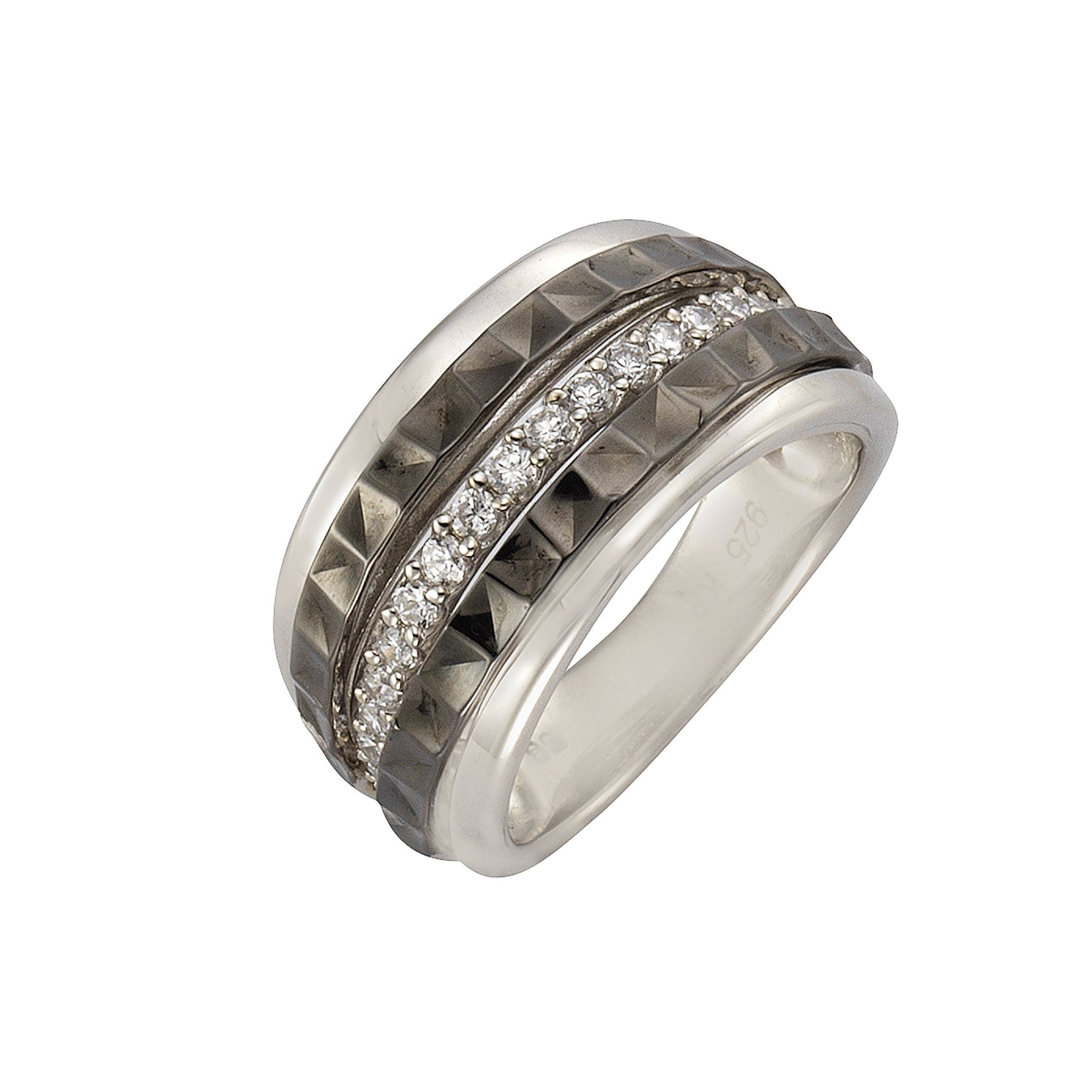 CELESTA Fingerring 925 Sterling Silber 2farbig Zirkonia