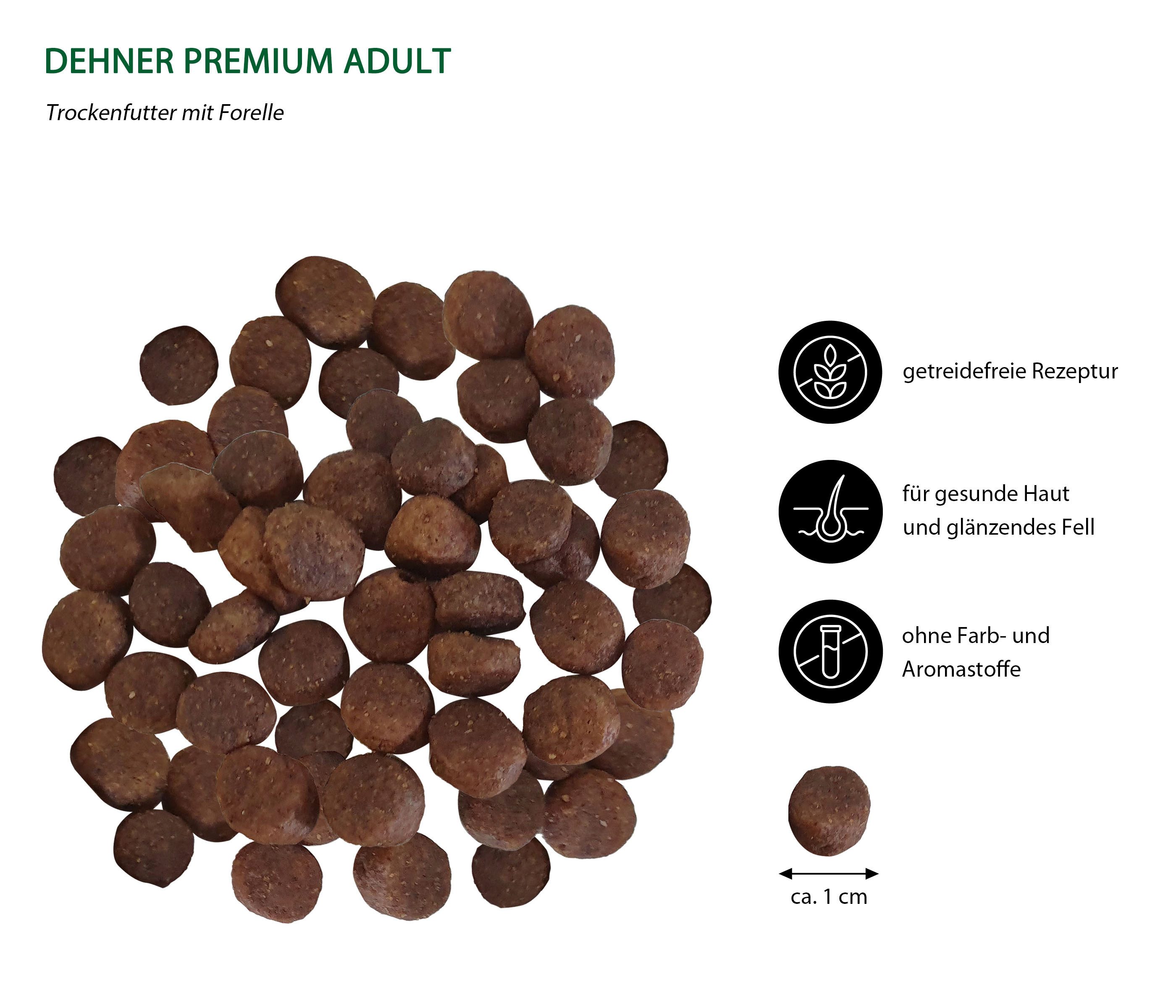 Dehner Trockenfutter, Adult, Forelle und Rind, 2 kg Forelle, Trockenfutter für: Katze