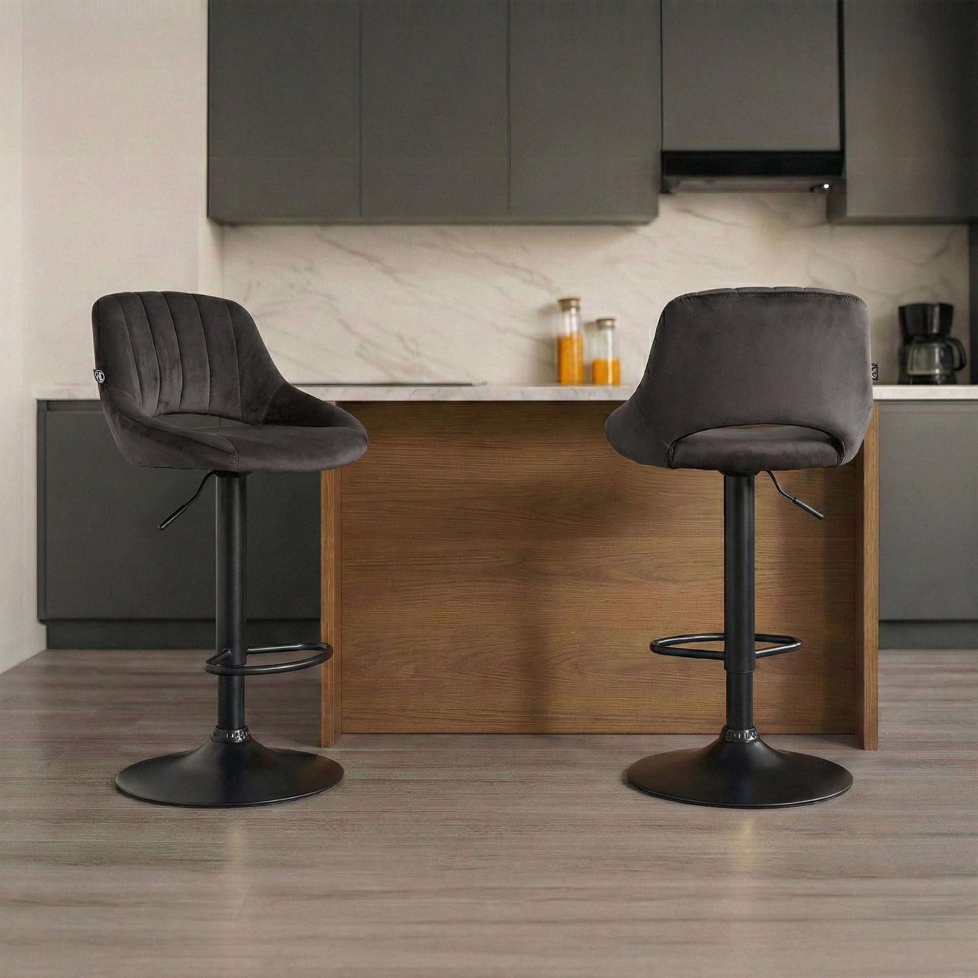 CLP Barhocker Milet (1er, 1 St., 1er), Samtbezug, höhenverstellbar und drehbar