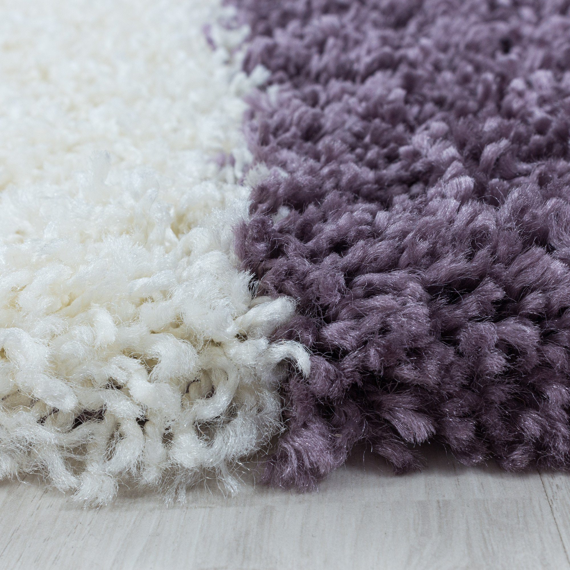 Hochflor-Teppich Shaggy Lila Hochflorteppich Wohnzimmer, gemustert Langflorteppich Angeycasa