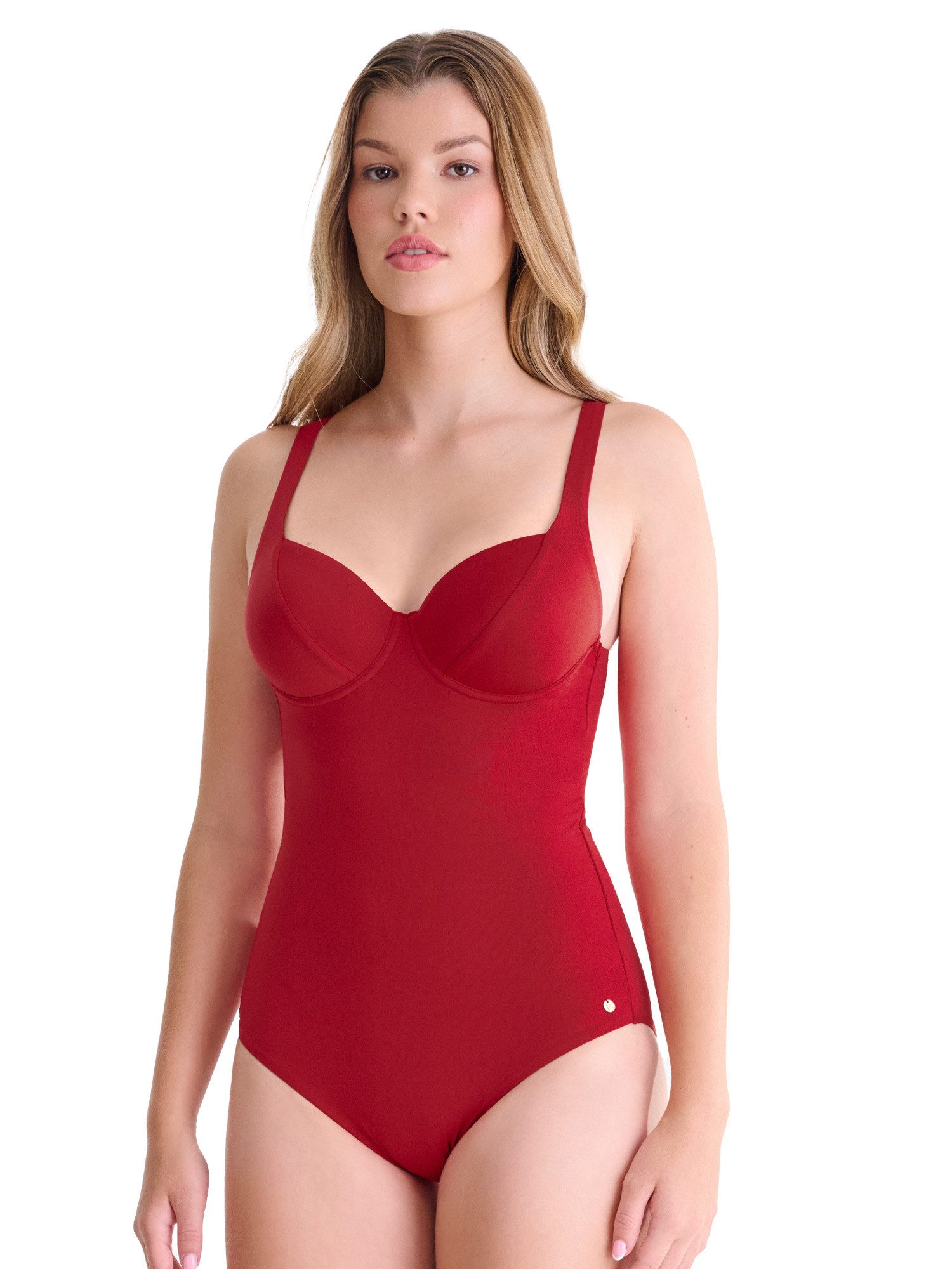 Lisca Badeanzug Badeanzug mit Bügel Portofino (Stück, 1-St) unwattierte Cups, Clean-Chic Uni Color