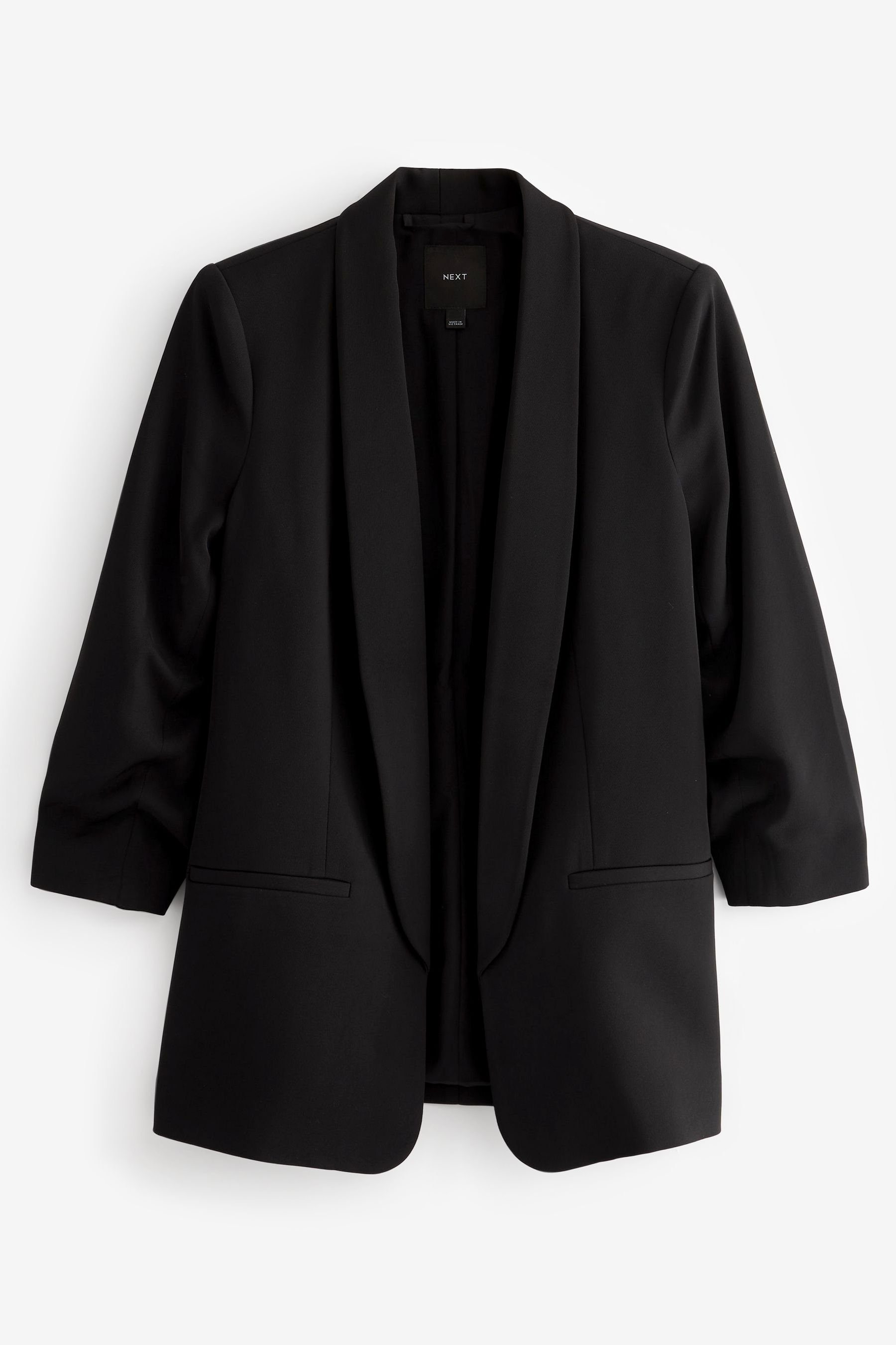 Jackenblazer Relaxed Fit Blazer mit Raffärmeln und Vichykaros